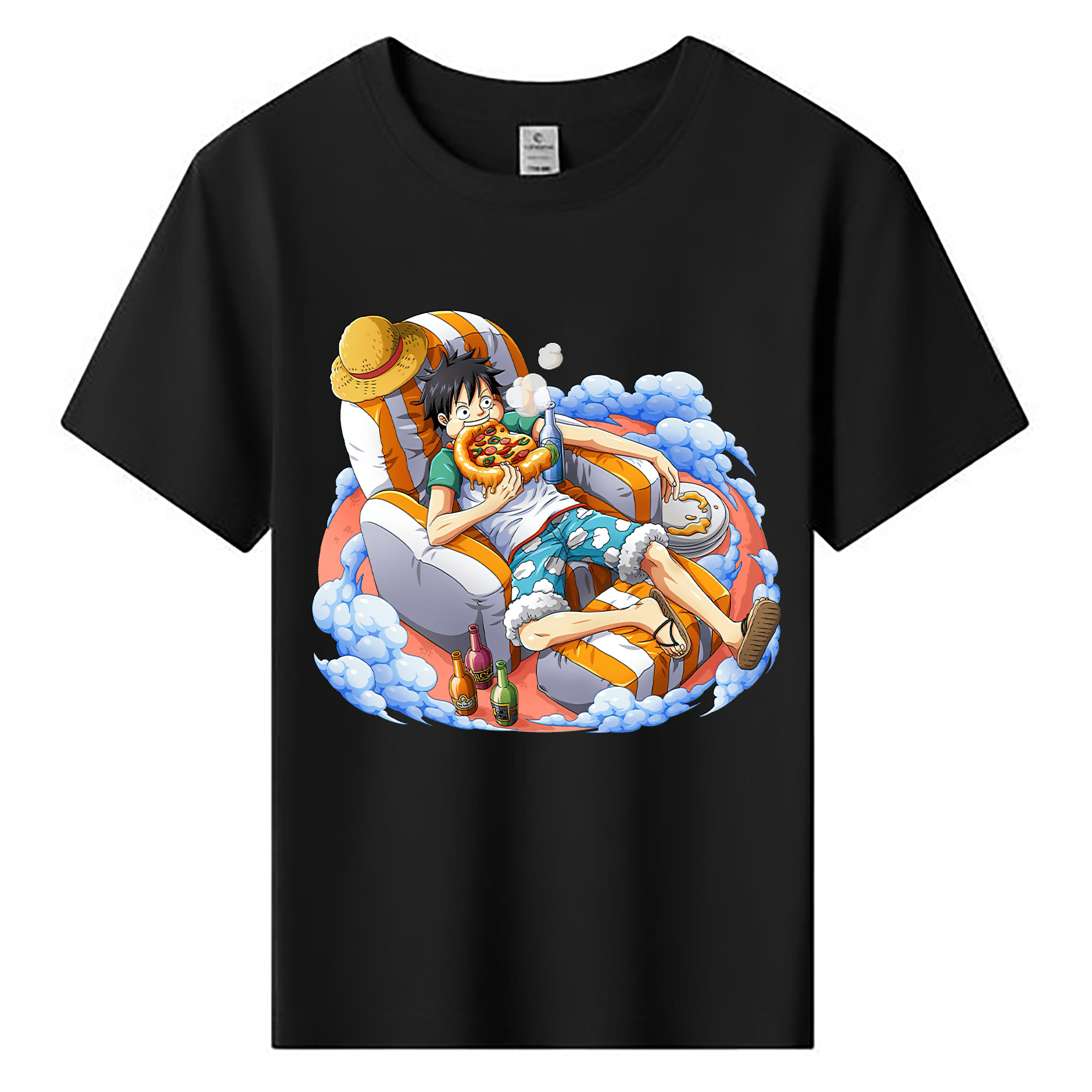ワンピース モンキー・D・ルフィ ONE PIECE Monkey D. Luffy 綿100％キッズTシャツ（フロントプリント）