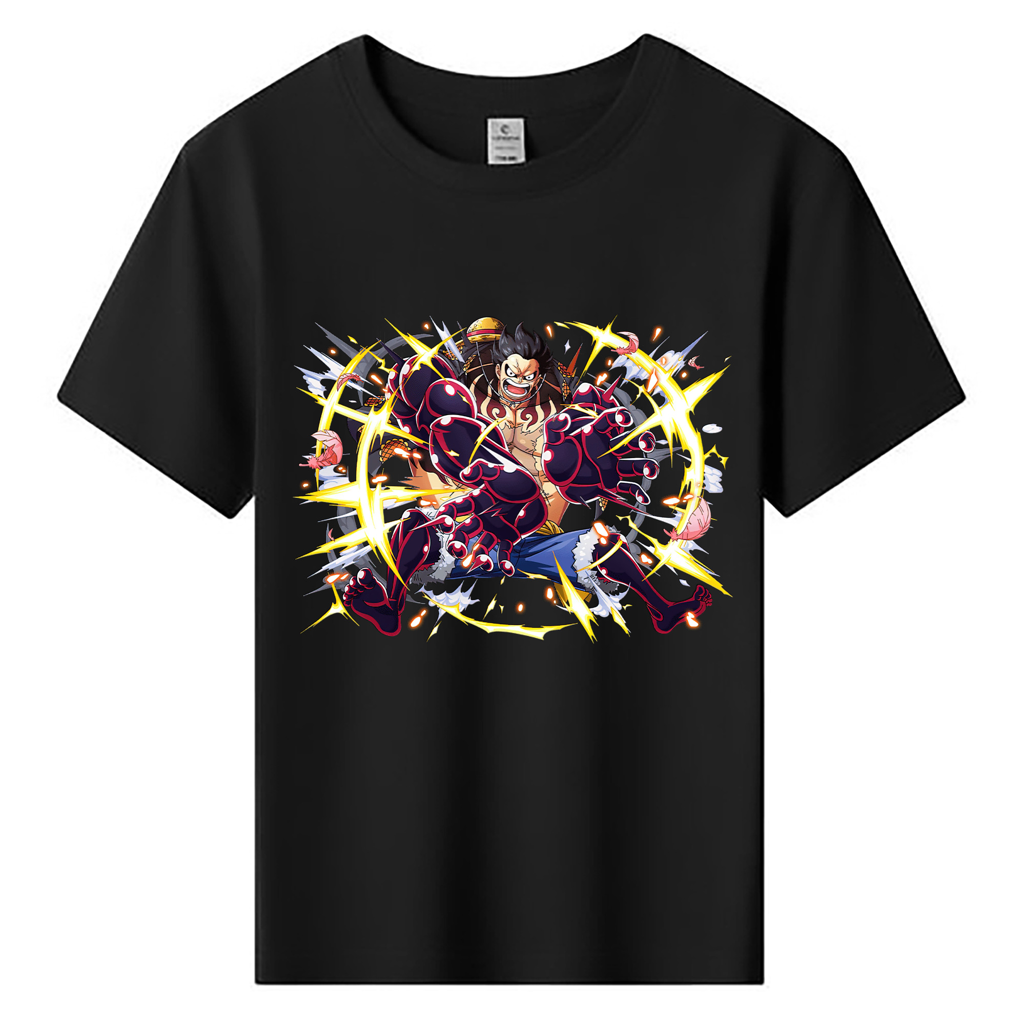 ワンピース モンキー・D・ルフィ ONE PIECE Monkey D. Luffy 綿100％キッズTシャツ（フロントプリント）
