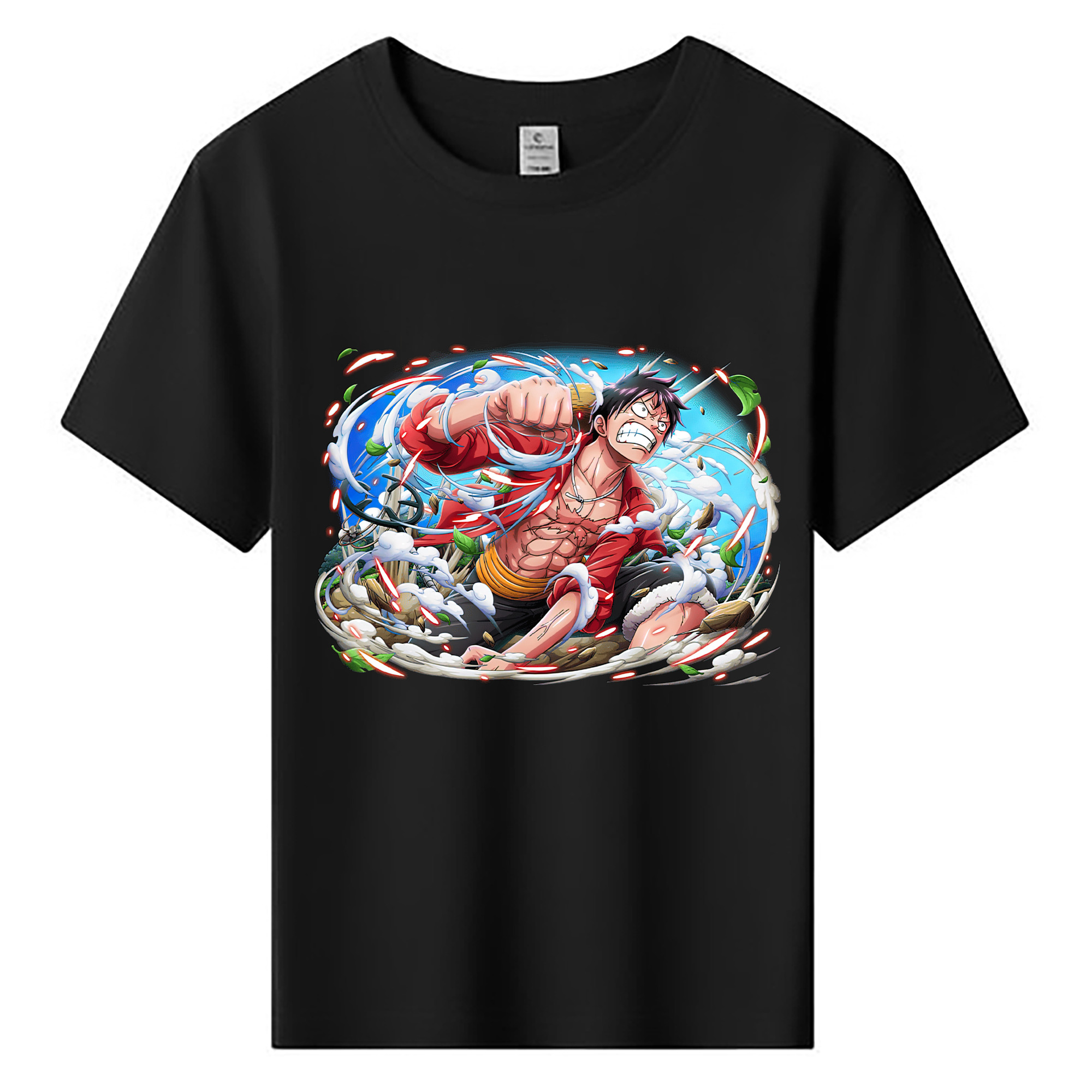 ワンピース モンキー・D・ルフィ ONE PIECE Monkey D. Luffy 綿100％キッズTシャツ（フロントプリント）