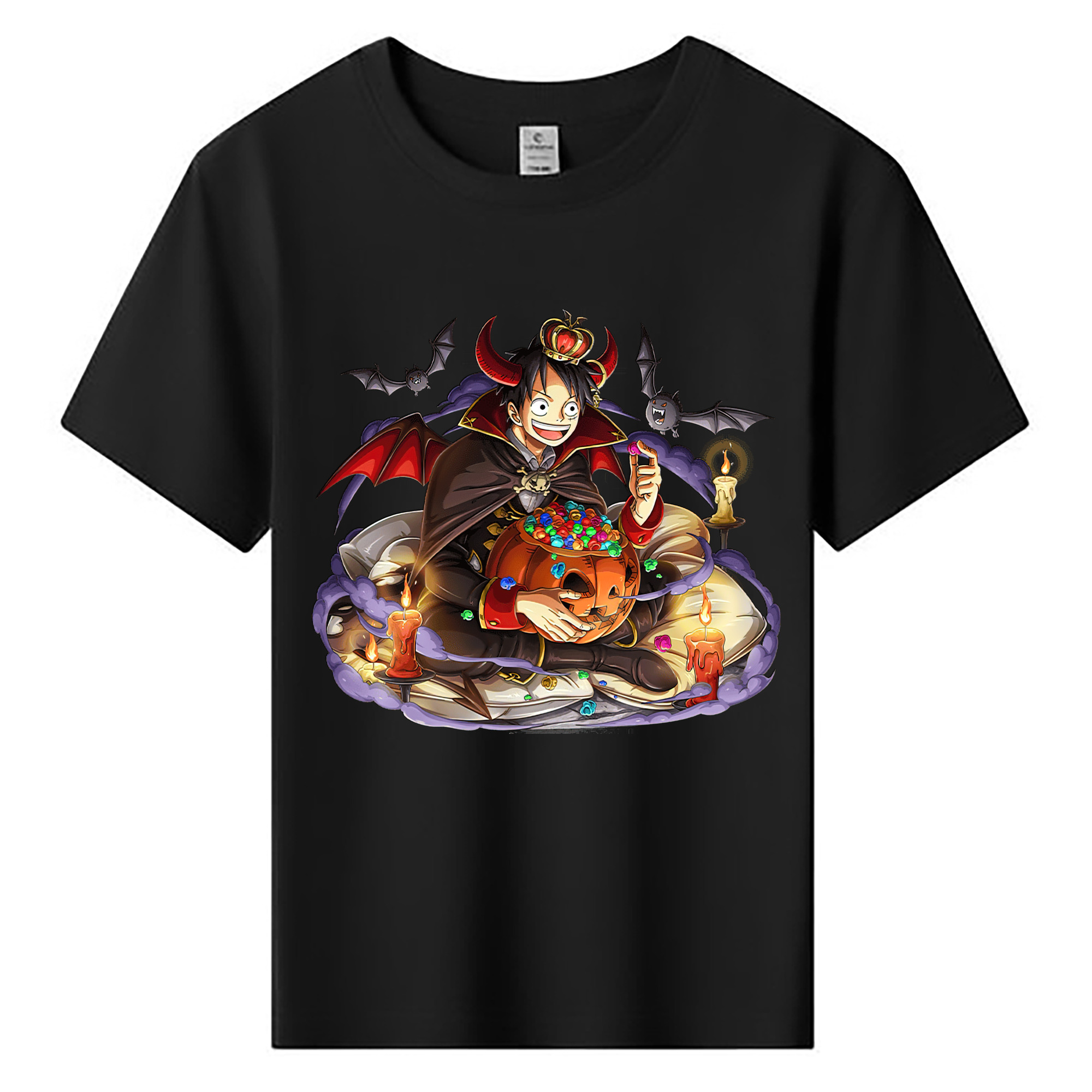 ワンピース モンキー・D・ルフィ ONE PIECE Monkey D. Luffy 綿100％キッズTシャツ（フロントプリント）