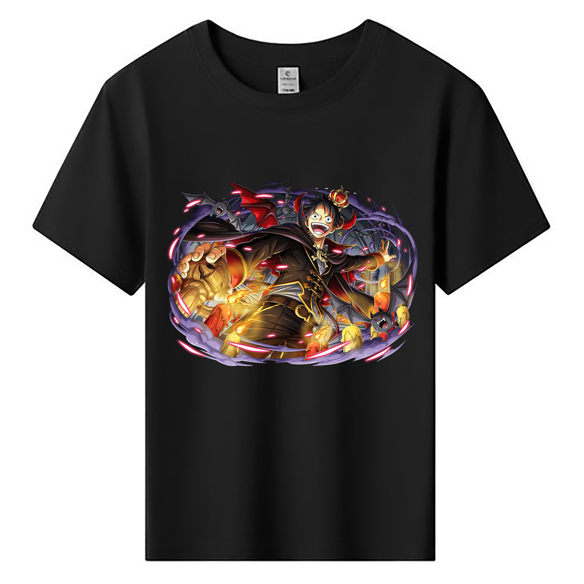 ワンピース モンキー・D・ルフィ ONE PIECE Monkey D. Luffy 綿100％キッズTシャツ（フロントプリント）
