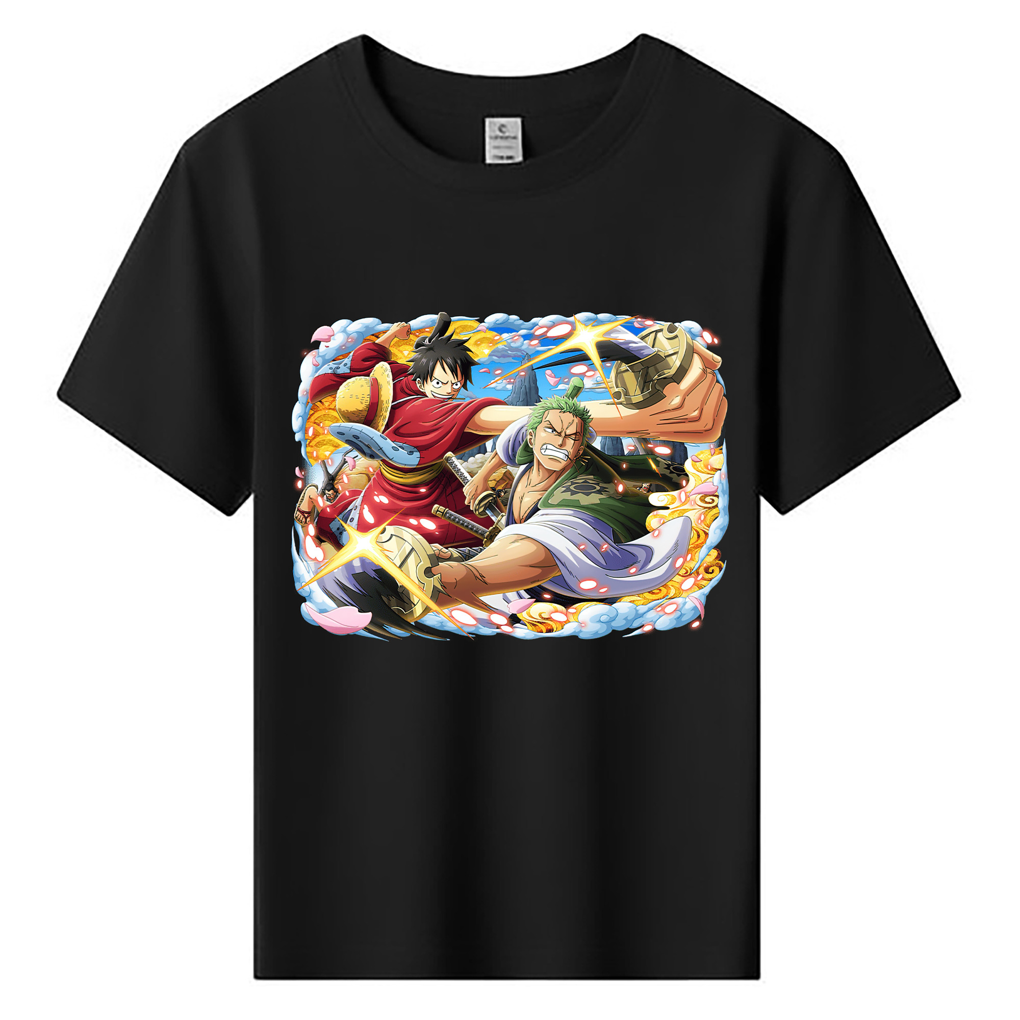 ワンピース モンキー・D・ルフィ ONE PIECE Monkey D. Luffy 綿100％キッズTシャツ（フロントプリント）