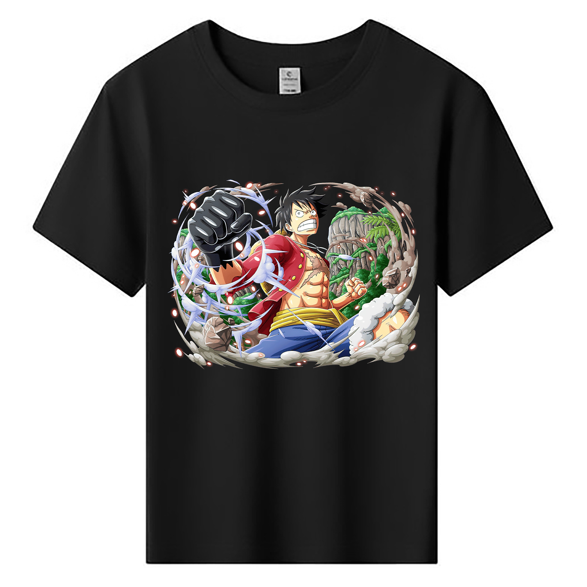 ワンピース モンキー・D・ルフィ ONE PIECE Monkey D. Luffy 綿100％キッズTシャツ（フロントプリント）