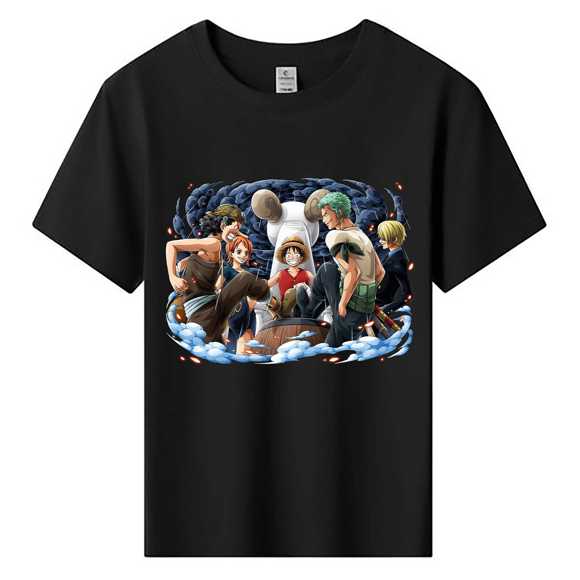 ワンピース モンキー・D・ルフィ ONE PIECE Monkey D. Luffy 綿100％キッズTシャツ（フロントプリント）
