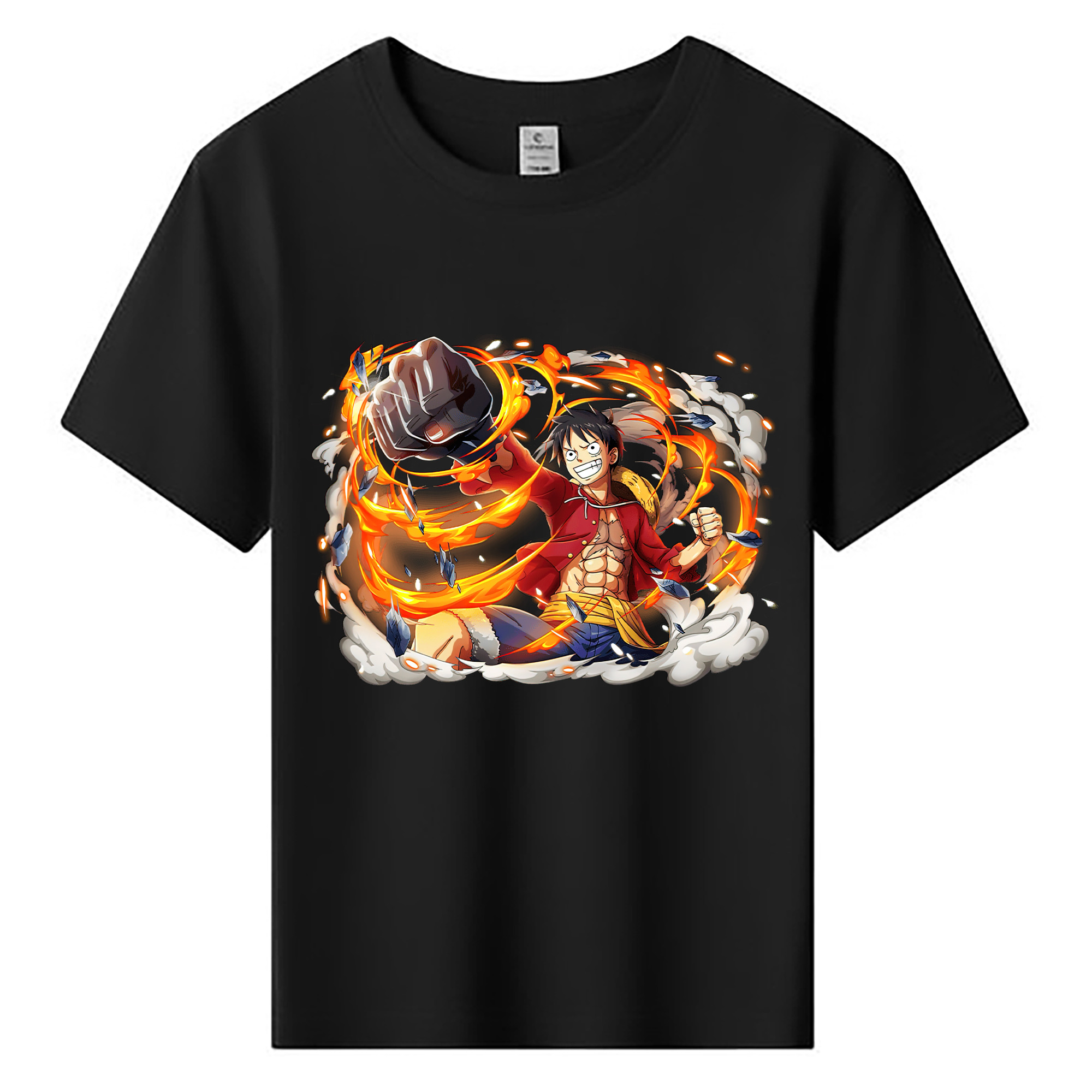 ワンピース モンキー・D・ルフィ ONE PIECE Monkey D. Luffy 綿100％キッズTシャツ（フロントプリント）