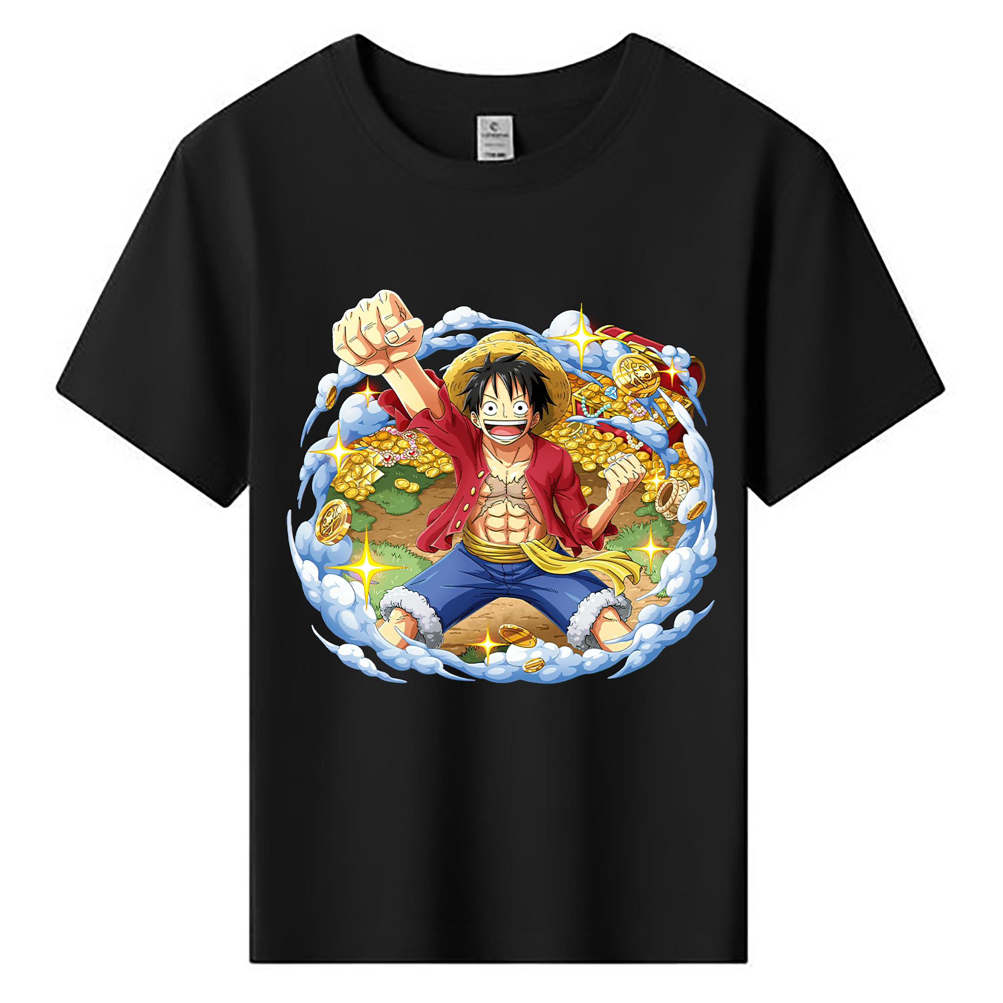 ワンピース モンキー・D・ルフィ ONE PIECE Monkey D. Luffy 綿100％キッズTシャツ（フロントプリント）