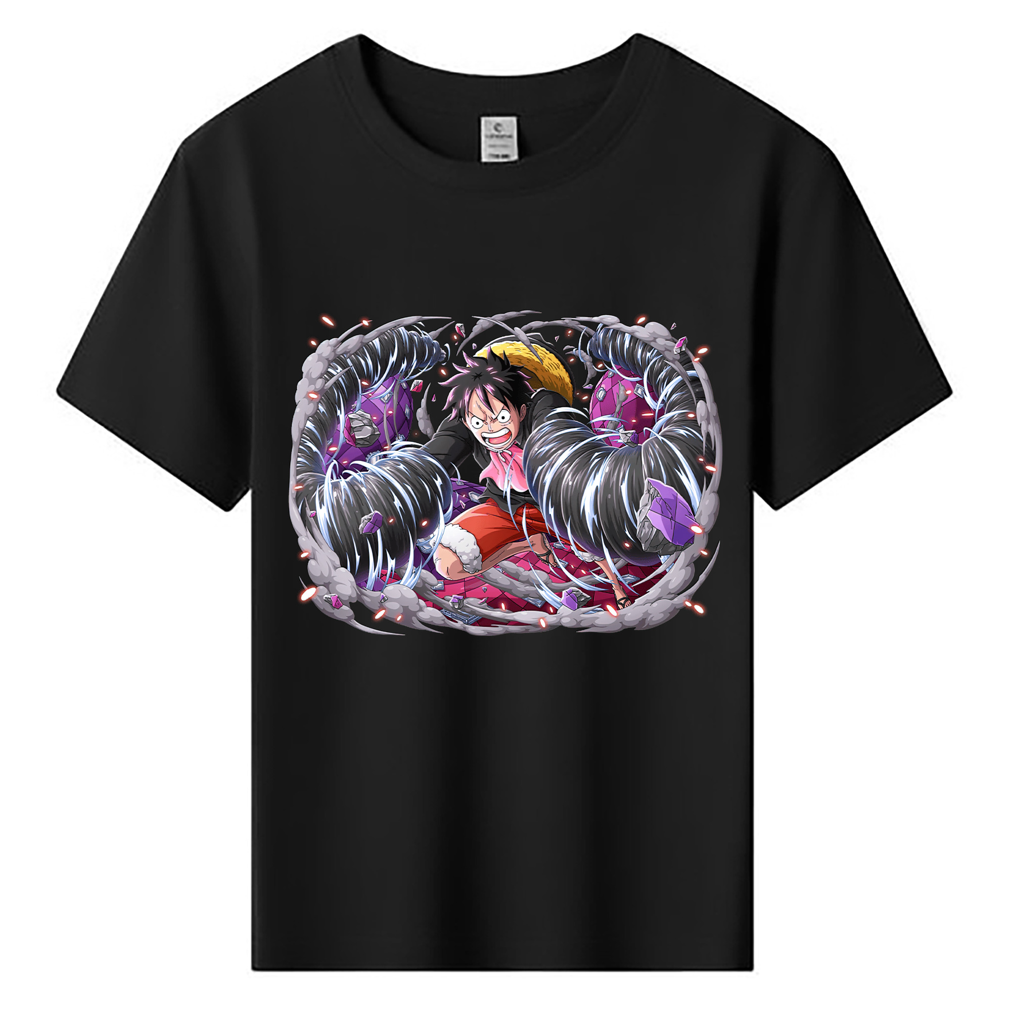 ワンピース モンキー・D・ルフィ ONE PIECE Monkey D. Luffy 綿100％キッズTシャツ（フロントプリント）