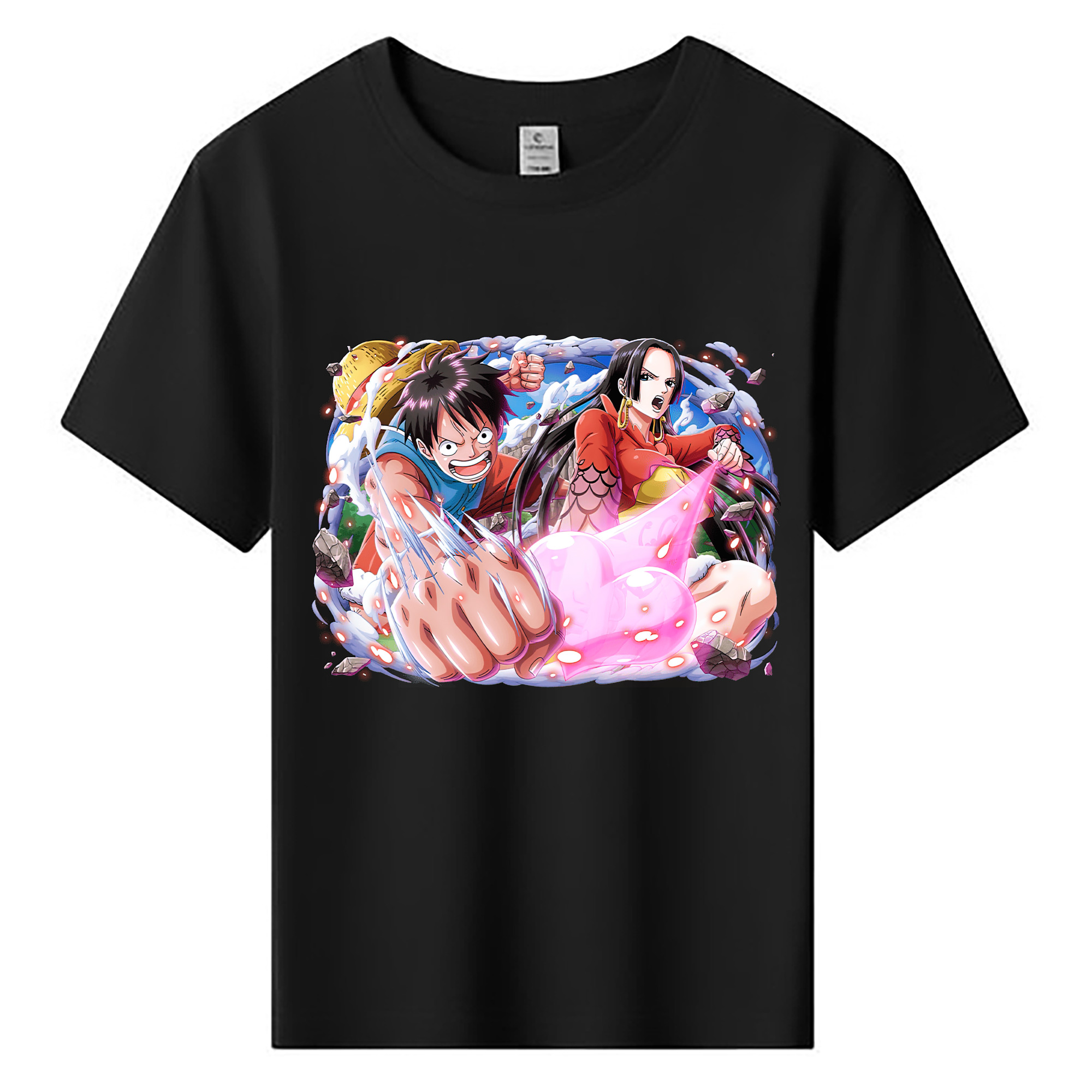 ワンピース モンキー・D・ルフィ ONE PIECE Monkey D. Luffy 綿100％キッズTシャツ（フロントプリント）