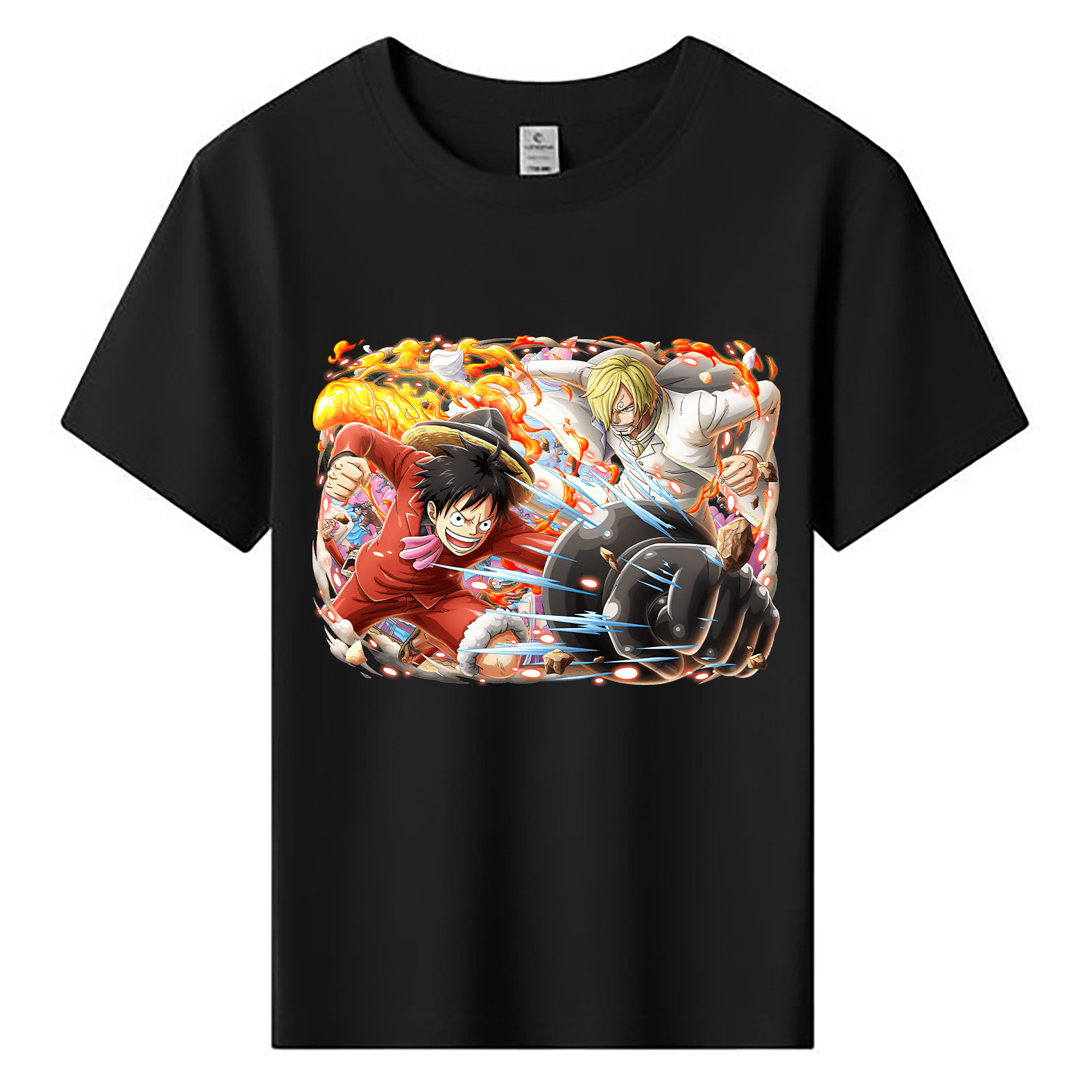 ワンピース モンキー・D・ルフィ ONE PIECE Monkey D. Luffy 綿100％キッズTシャツ（フロントプリント）