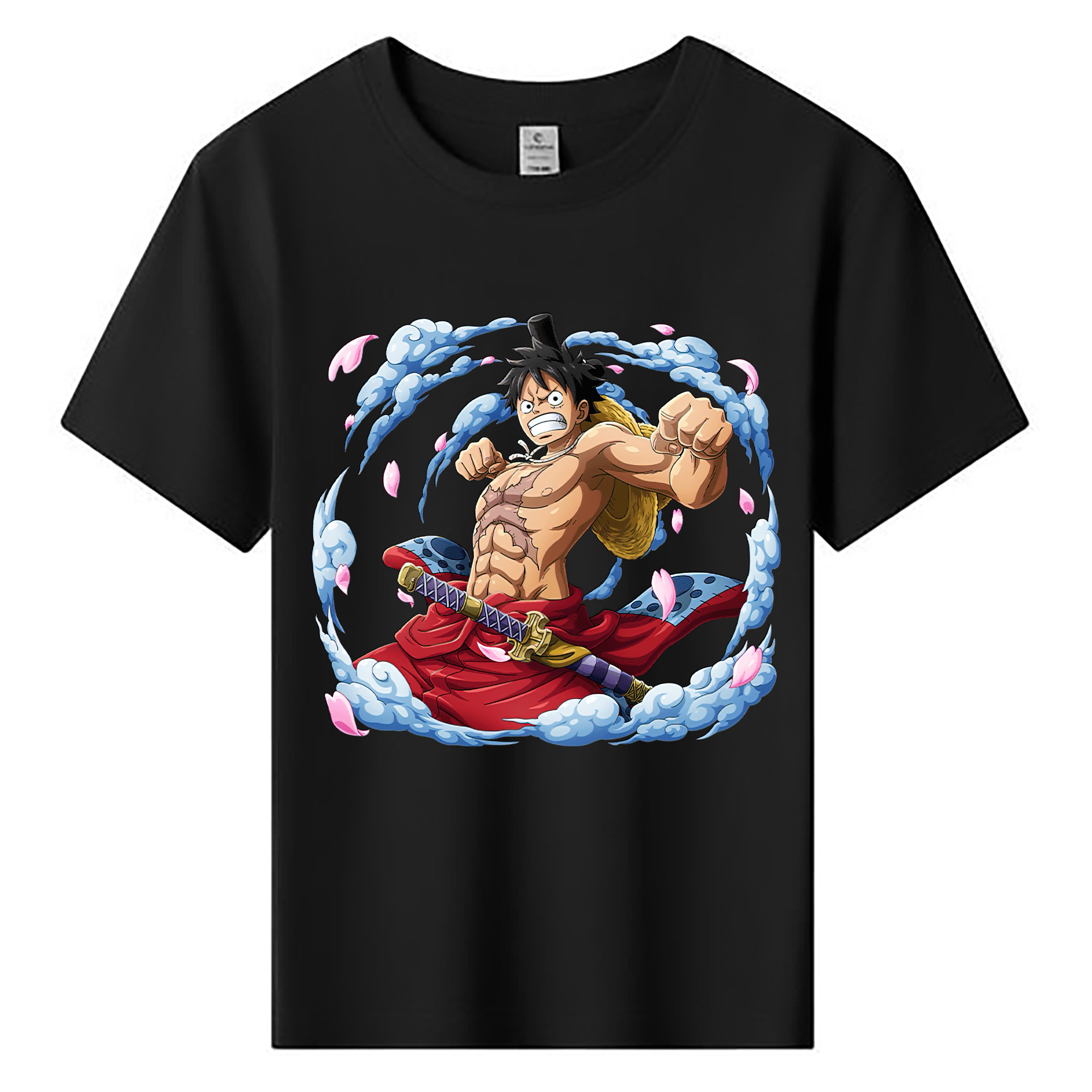 ワンピース モンキー・D・ルフィ ONE PIECE Monkey D. Luffy 綿100％キッズTシャツ（フロントプリント）