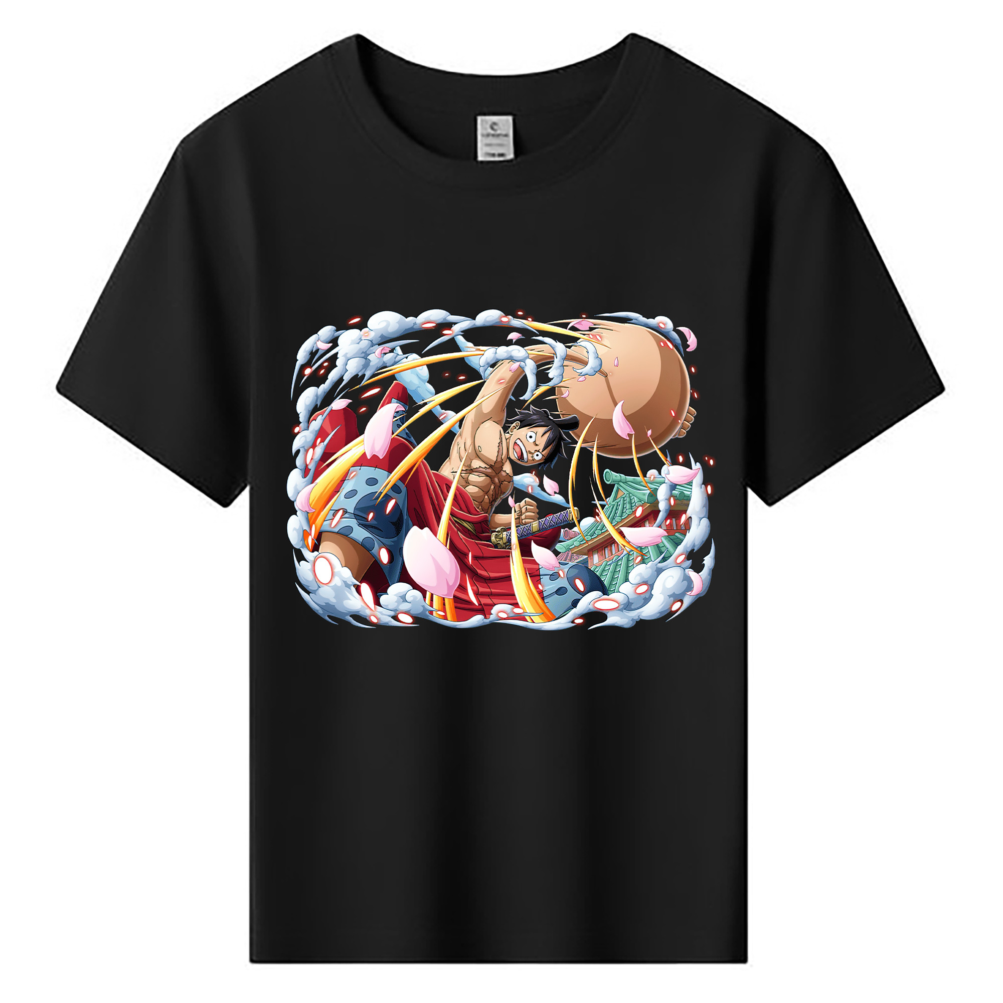ワンピース モンキー・D・ルフィ ONE PIECE Monkey D. Luffy 綿100％キッズTシャツ（フロントプリント）