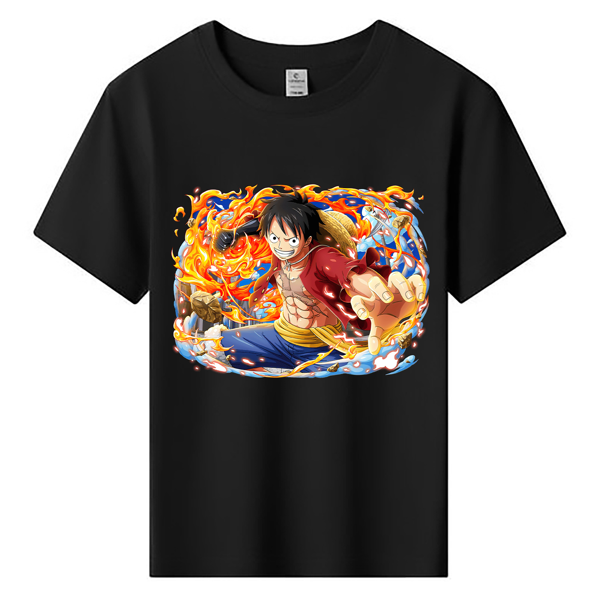 ワンピース モンキー・D・ルフィ ONE PIECE Monkey D. Luffy 綿100％キッズTシャツ（フロントプリント）