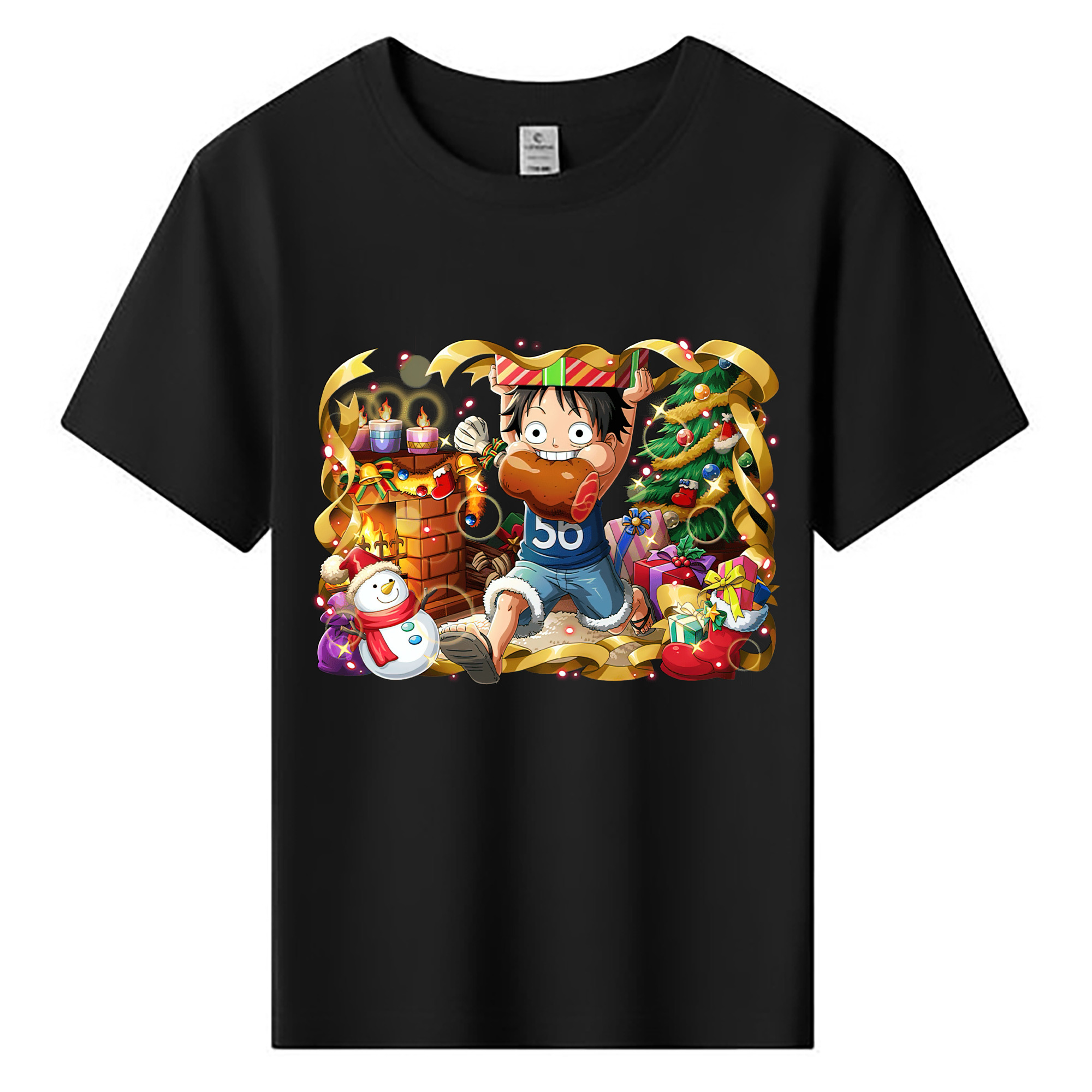 ワンピース モンキー・D・ルフィ ONE PIECE Monkey D. Luffy 綿100％キッズTシャツ（フロントプリント）