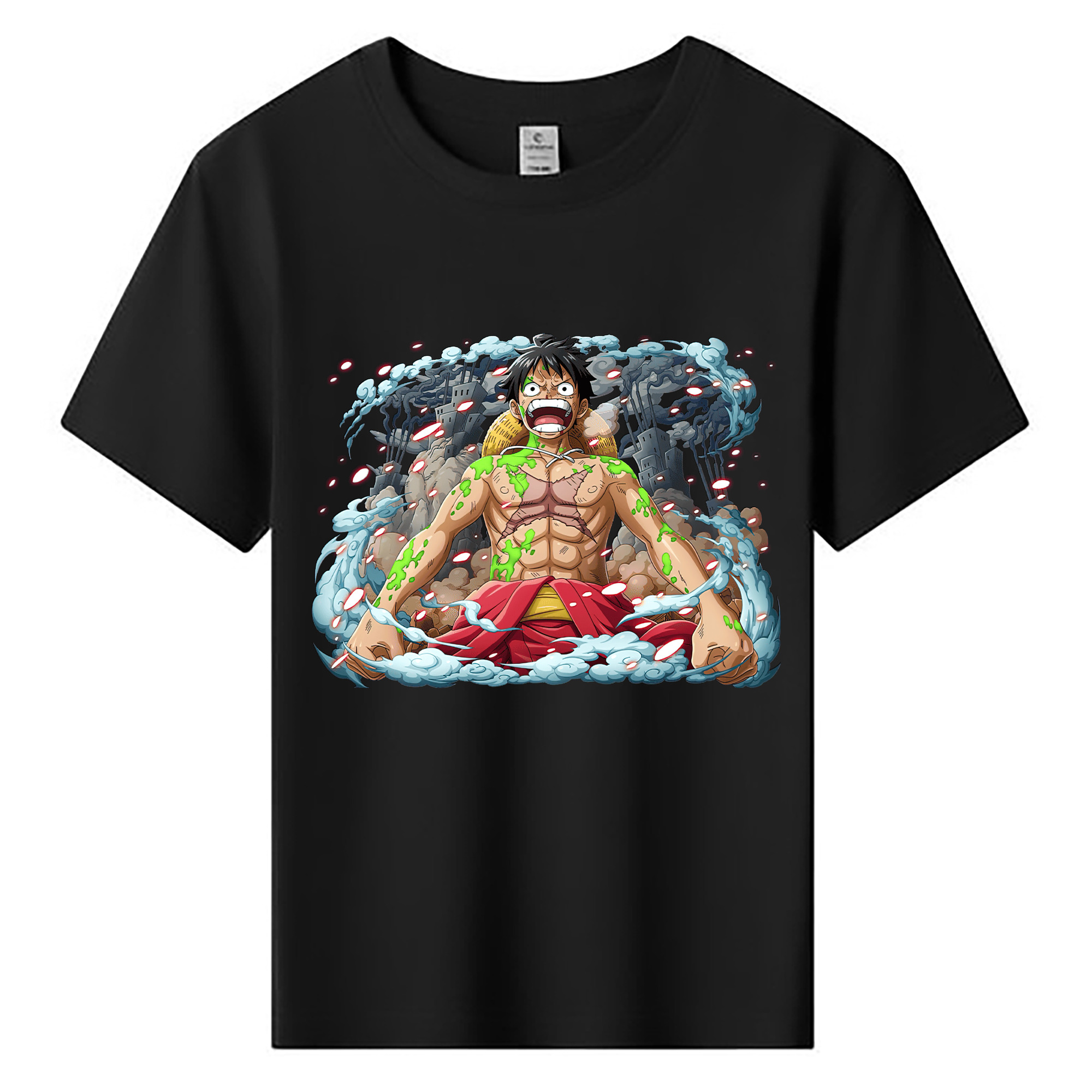 ワンピース モンキー・D・ルフィ ONE PIECE Monkey D. Luffy 綿100％キッズTシャツ（フロントプリント）