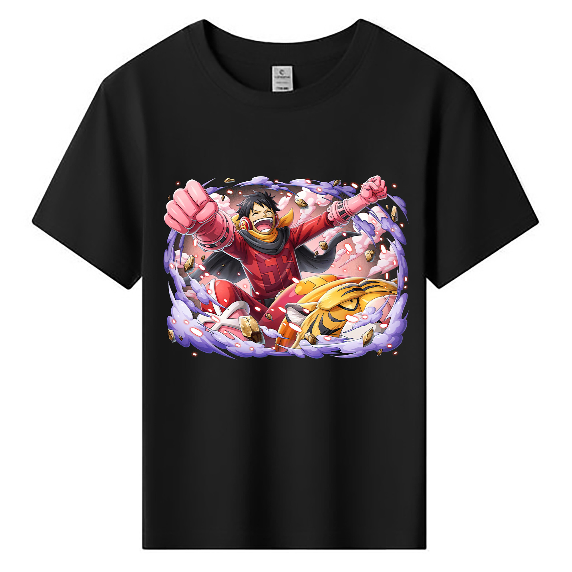 ワンピース モンキー・D・ルフィ ONE PIECE Monkey D. Luffy 綿100％キッズTシャツ（フロントプリント）