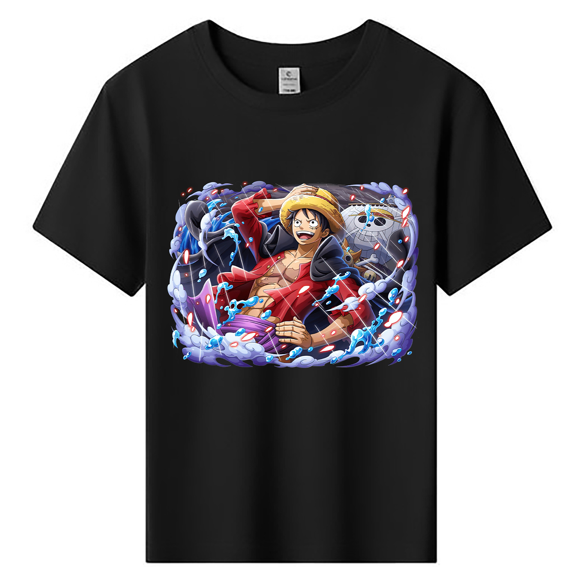 ワンピース モンキー・D・ルフィ ONE PIECE Monkey D. Luffy 綿100％キッズTシャツ（フロントプリント）
