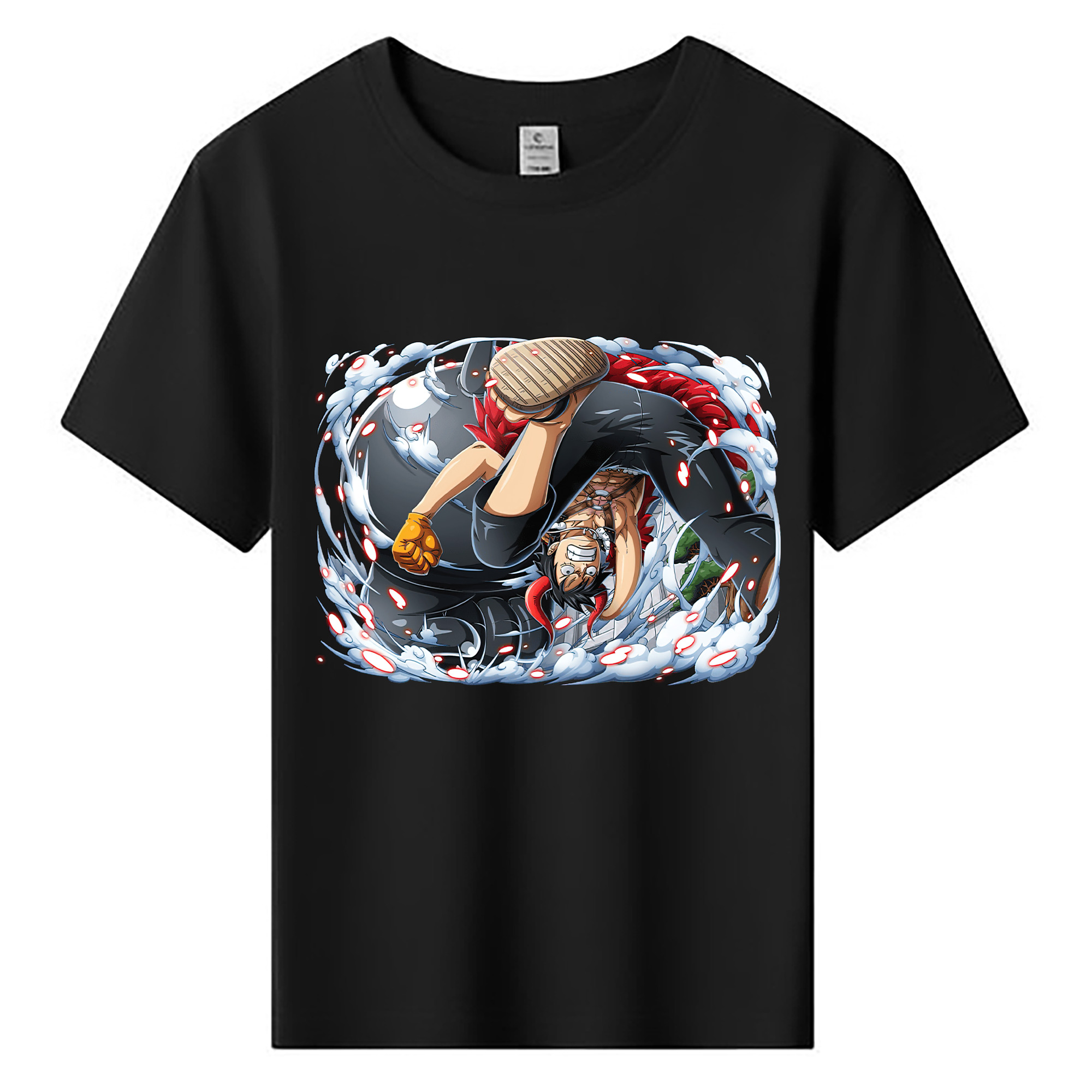 ワンピース モンキー・D・ルフィ ONE PIECE Monkey D. Luffy 綿100％キッズTシャツ（フロントプリント）