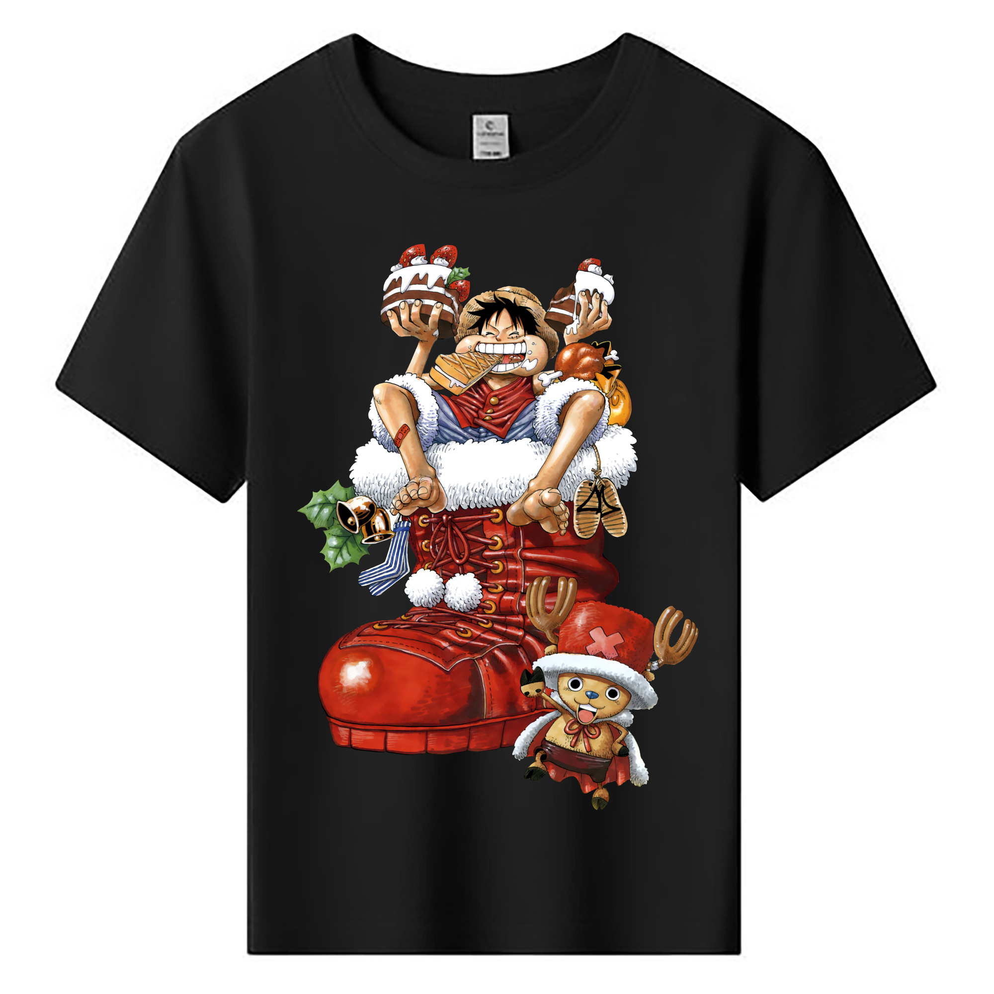 ワンピース モンキー・D・ルフィ ONE PIECE Monkey D. Luffy 綿100％キッズTシャツ（フロントプリント）