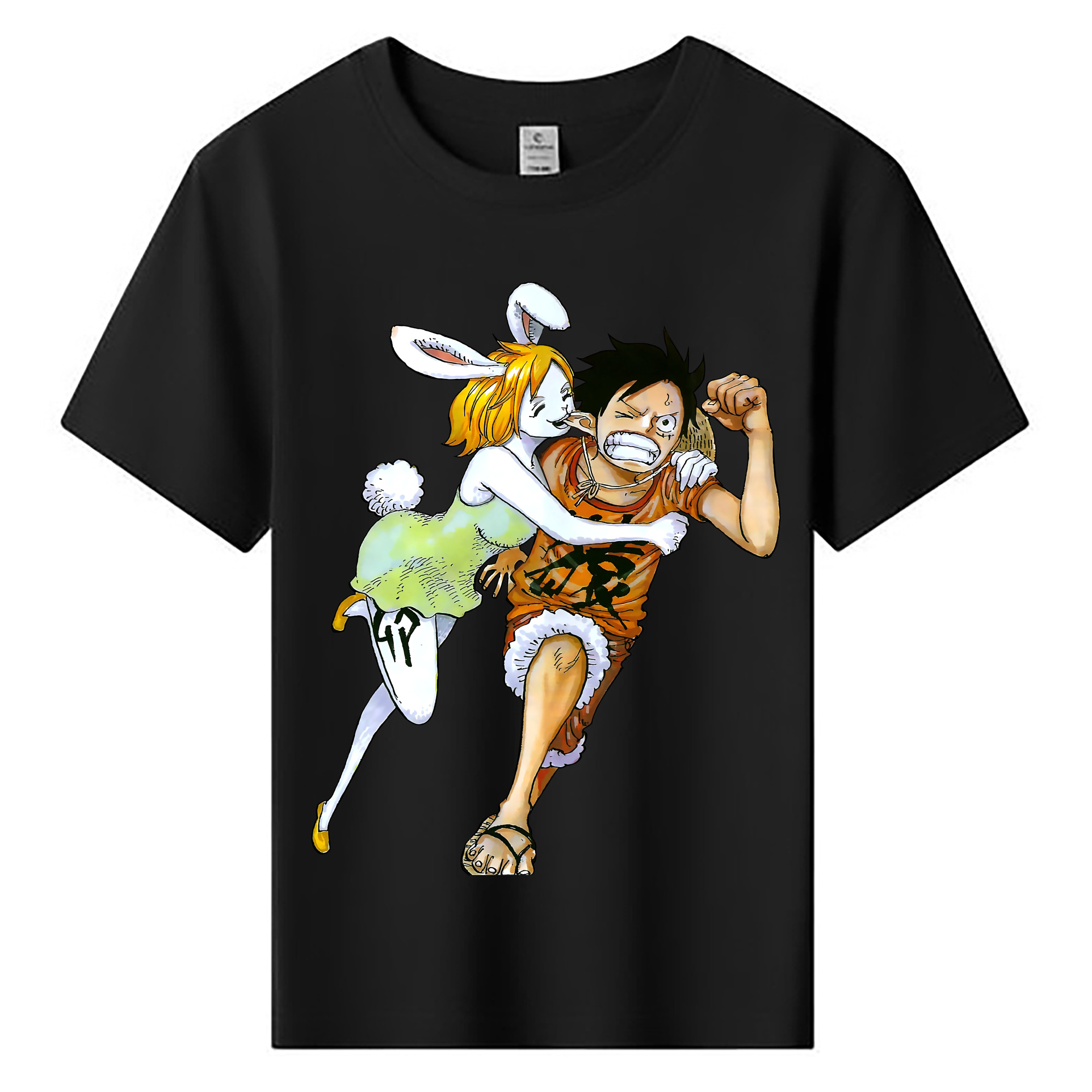 ワンピース モンキー・D・ルフィ ONE PIECE Monkey D. Luffy 綿100％キッズTシャツ（フロントプリント）