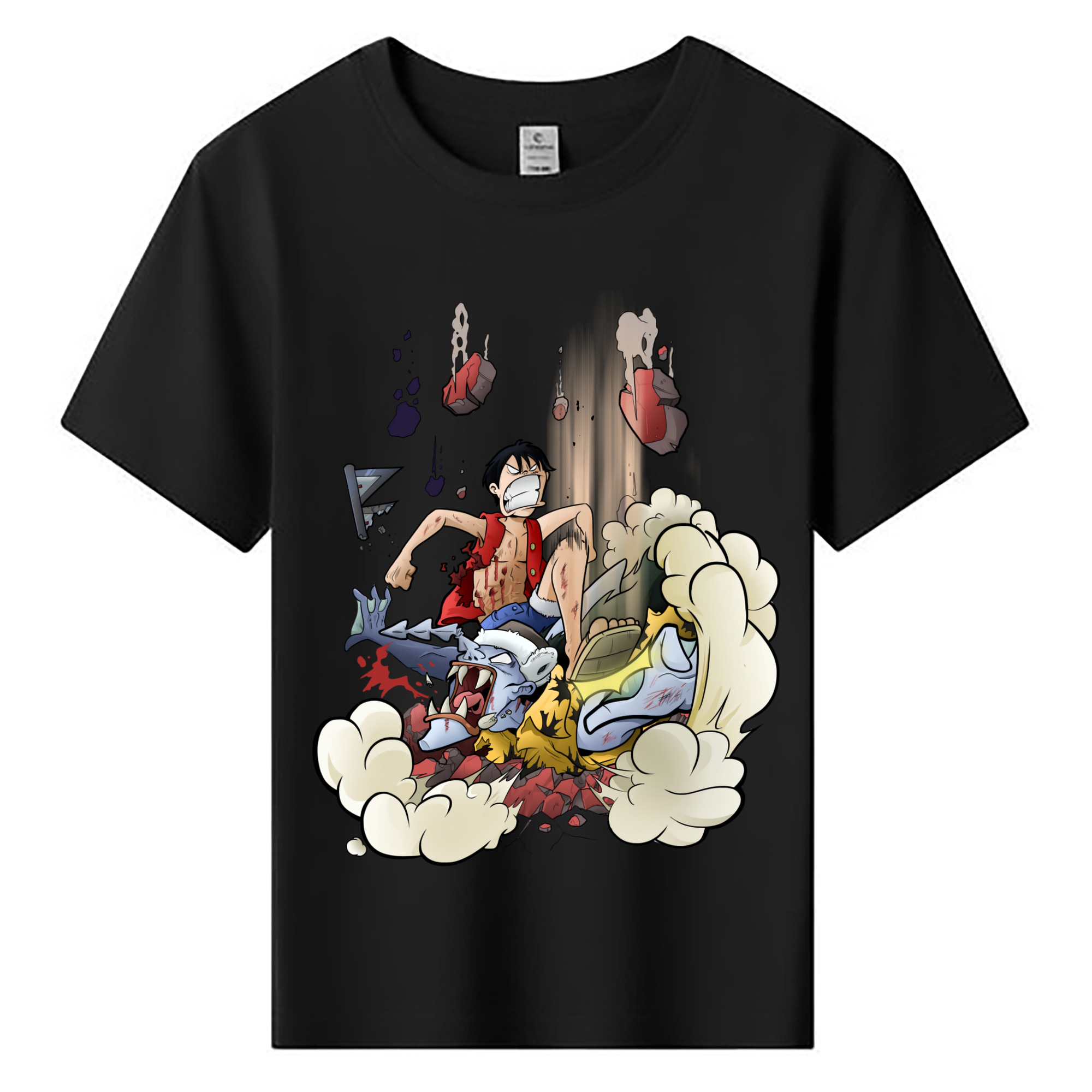 ワンピース モンキー・D・ルフィ ONE PIECE Monkey D. Luffy 綿100％キッズTシャツ（フロントプリント）