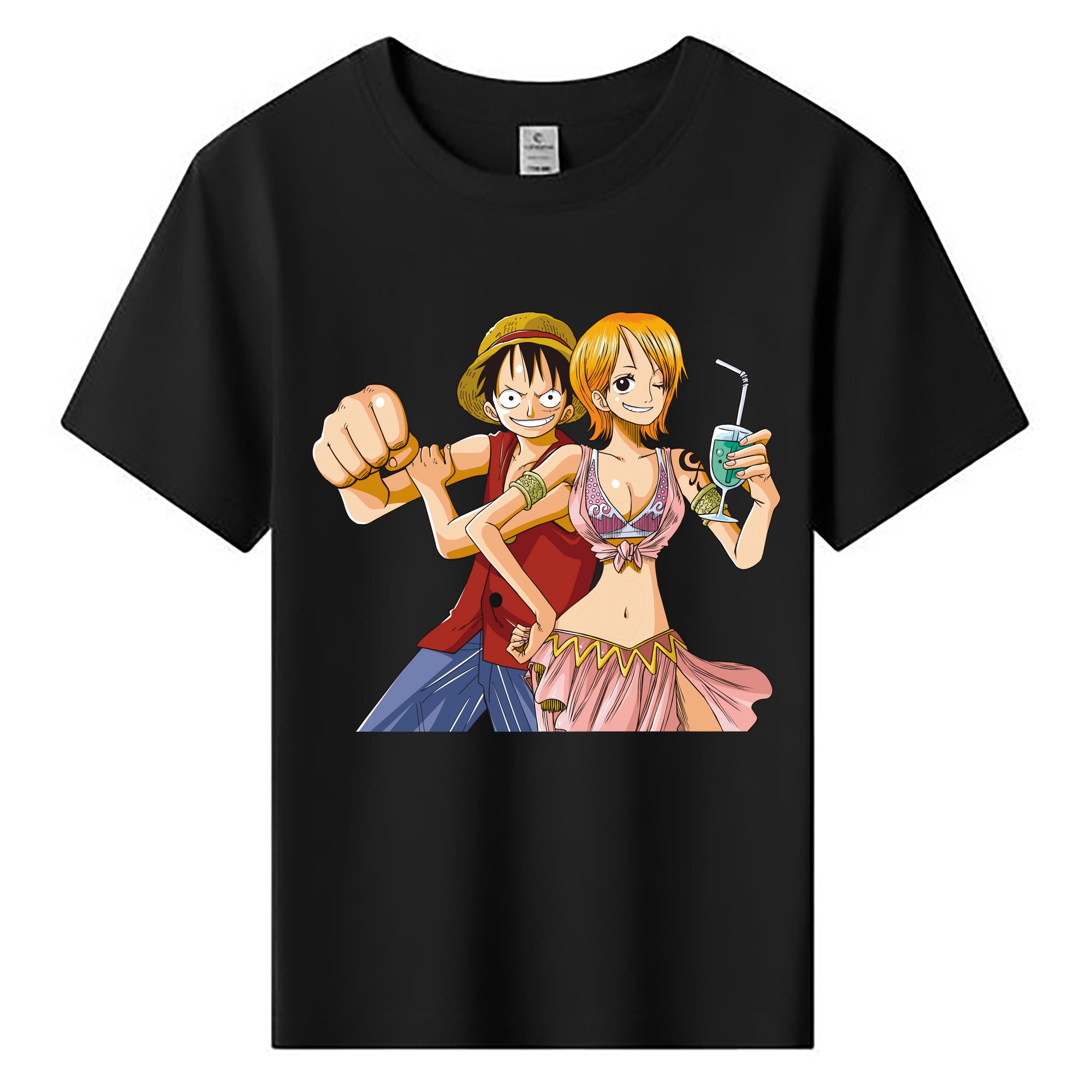 ワンピース モンキー・D・ルフィ ONE PIECE Monkey D. Luffy 綿100％キッズTシャツ（フロントプリント）