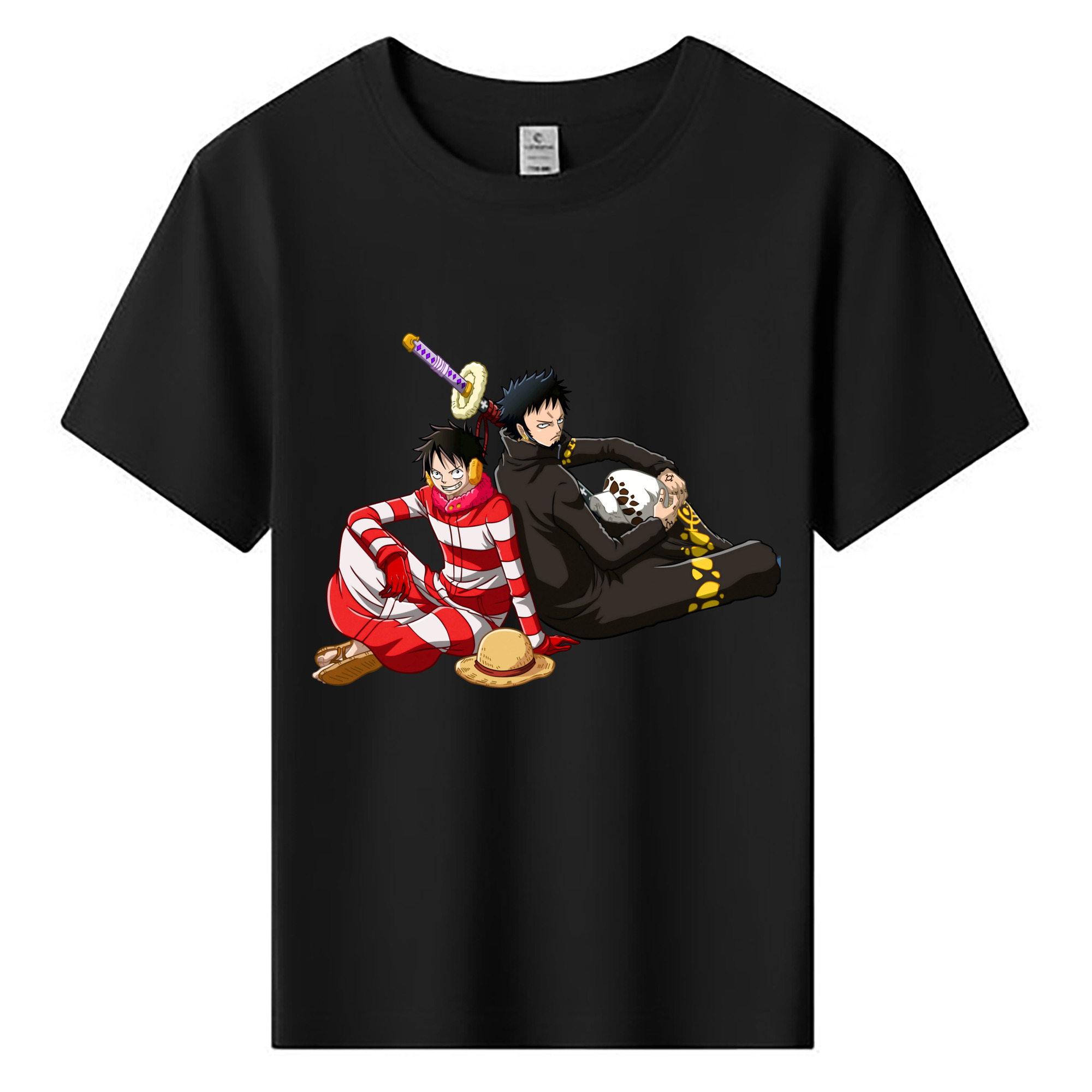 ワンピース モンキー・D・ルフィ ONE PIECE Monkey D. Luffy 綿100％キッズTシャツ（フロントプリント）