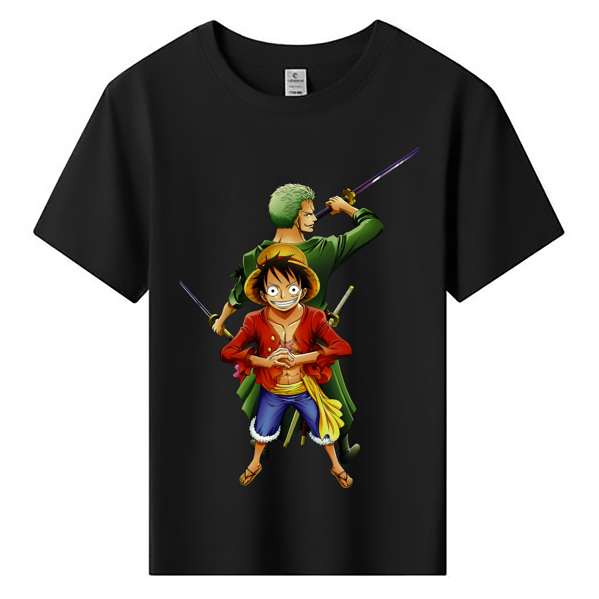 ワンピース モンキー・D・ルフィ ONE PIECE Monkey D. Luffy 綿100％キッズTシャツ（フロントプリント）