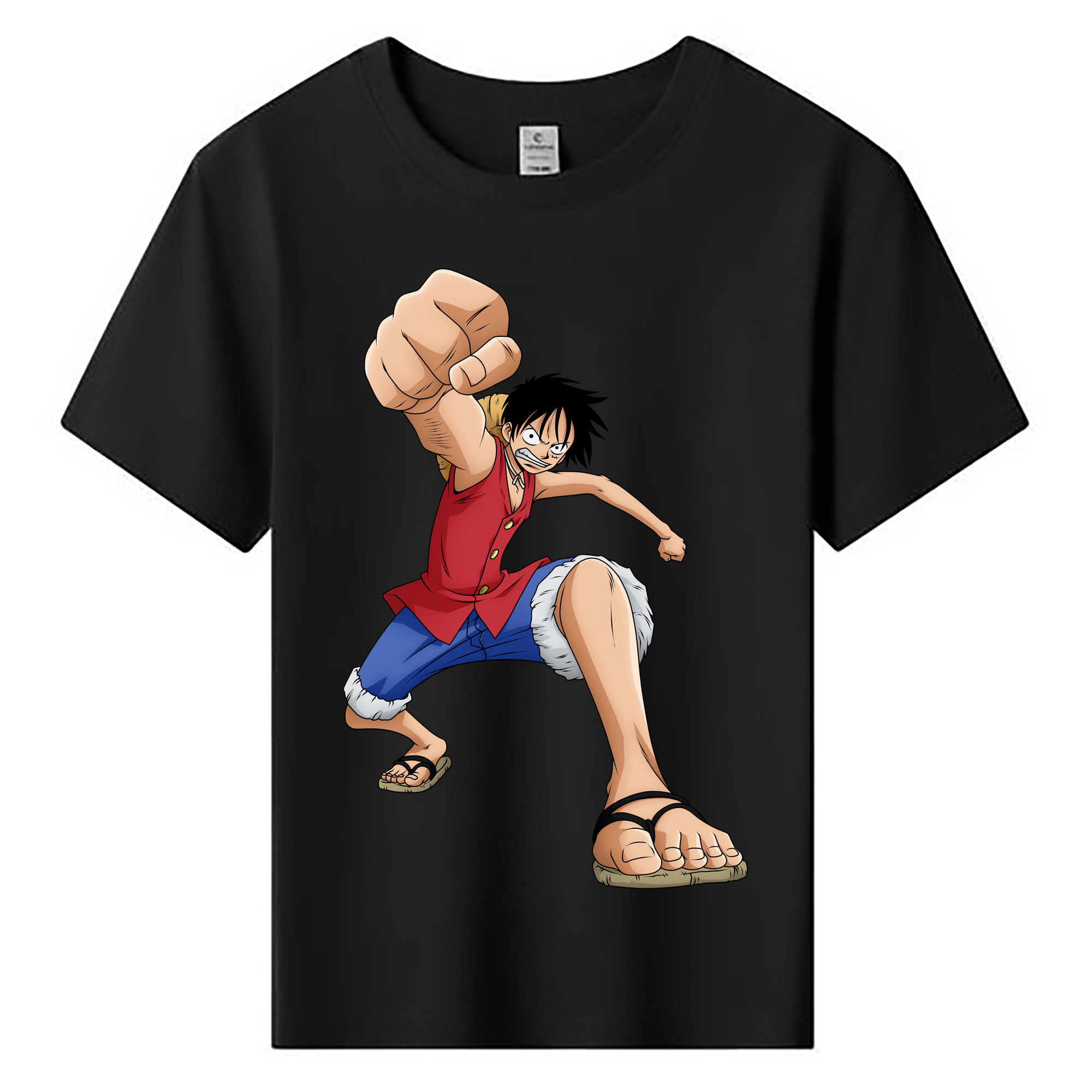 ワンピース モンキー・D・ルフィ ONE PIECE Monkey D. Luffy 綿100％キッズTシャツ（フロントプリント）