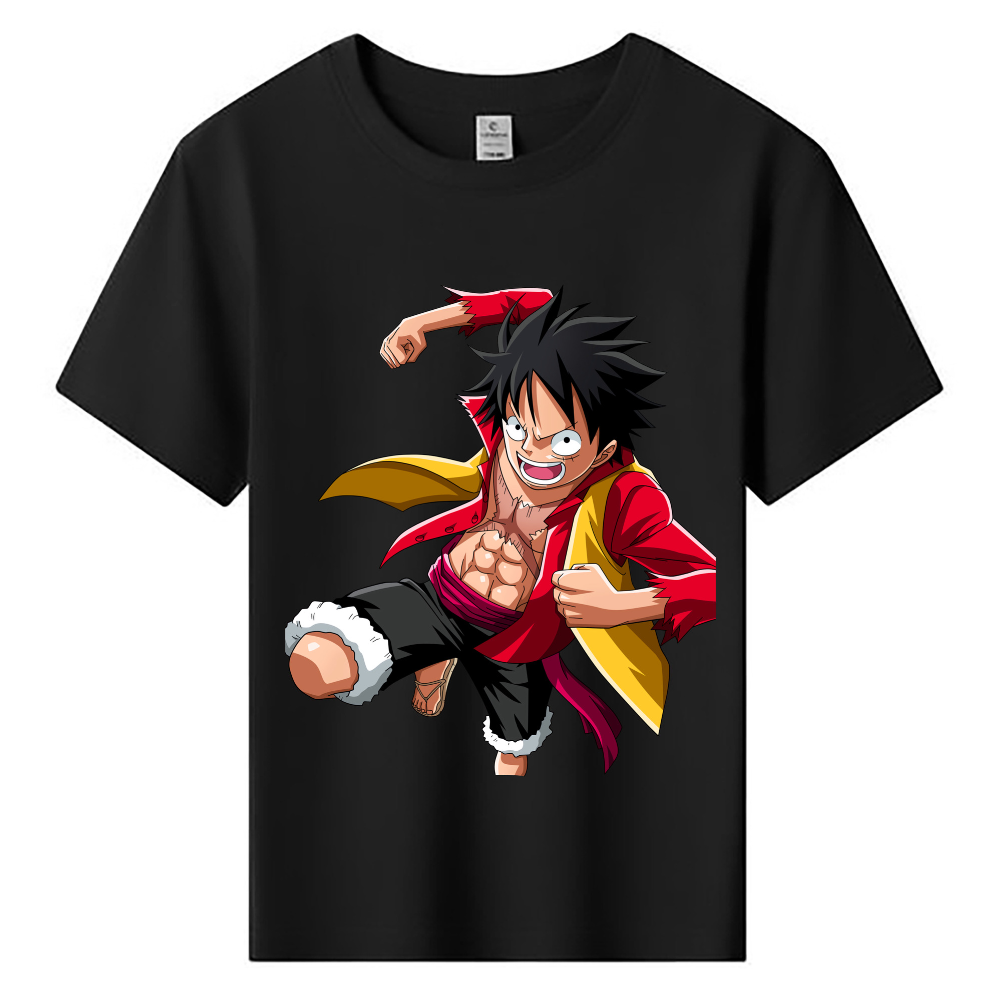 ワンピース モンキー・D・ルフィ ONE PIECE Monkey D. Luffy 綿100％キッズTシャツ（フロントプリント）