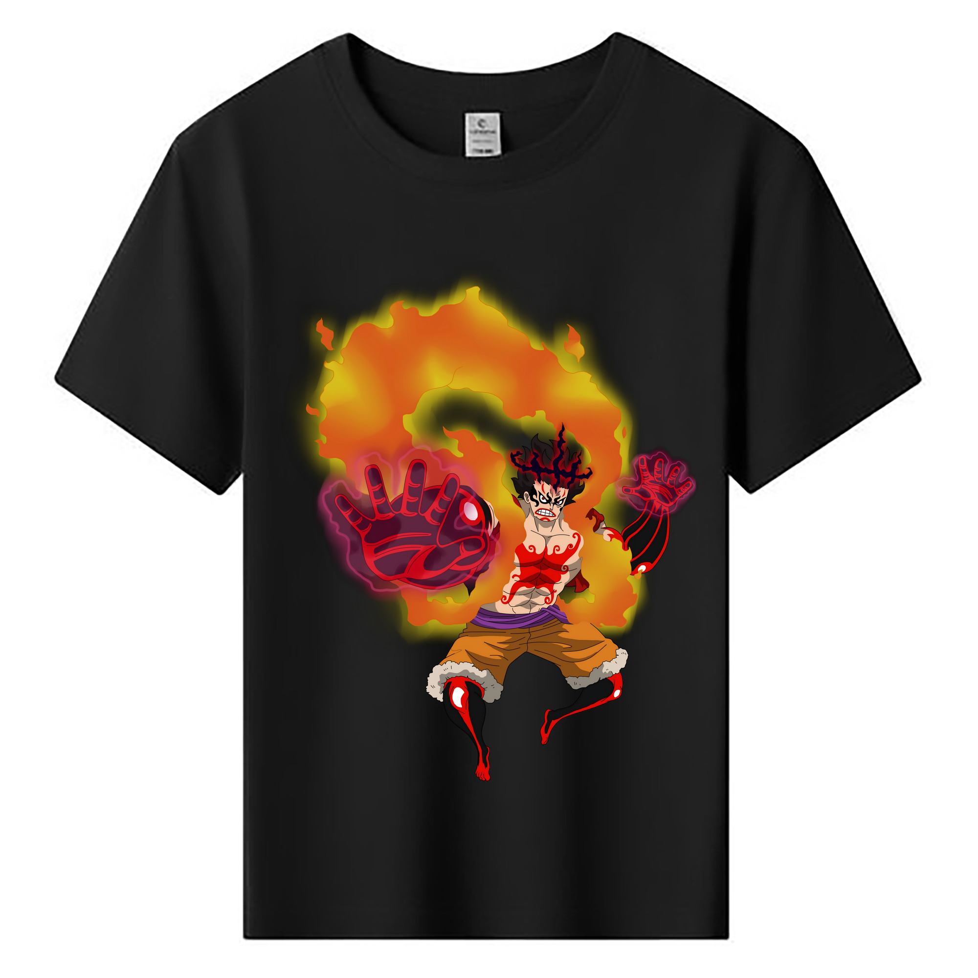 ワンピース モンキー・D・ルフィ ONE PIECE Monkey D. Luffy 綿100％キッズTシャツ（フロントプリント）