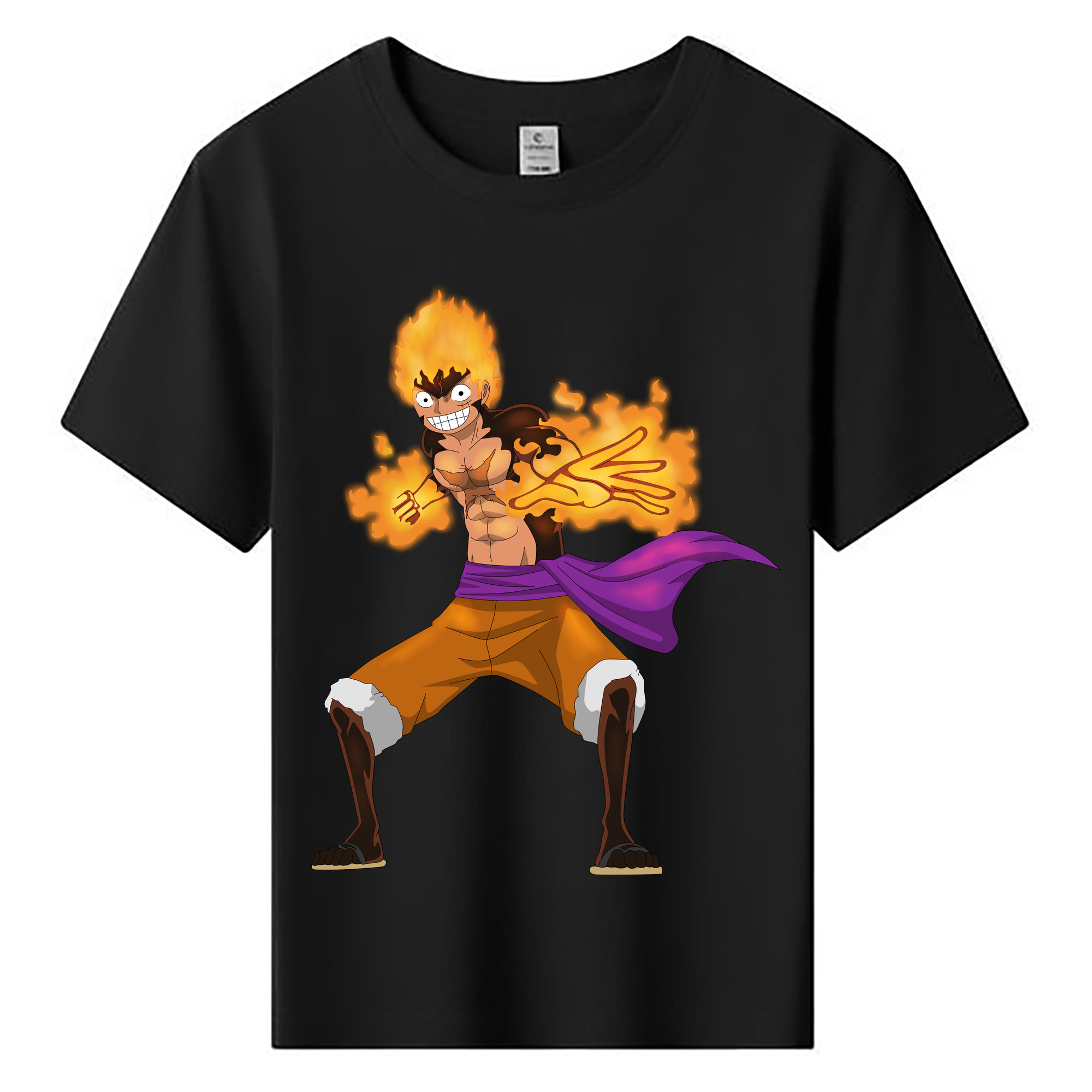 ワンピース モンキー・D・ルフィ ONE PIECE Monkey D. Luffy 綿100％キッズTシャツ（フロントプリント）