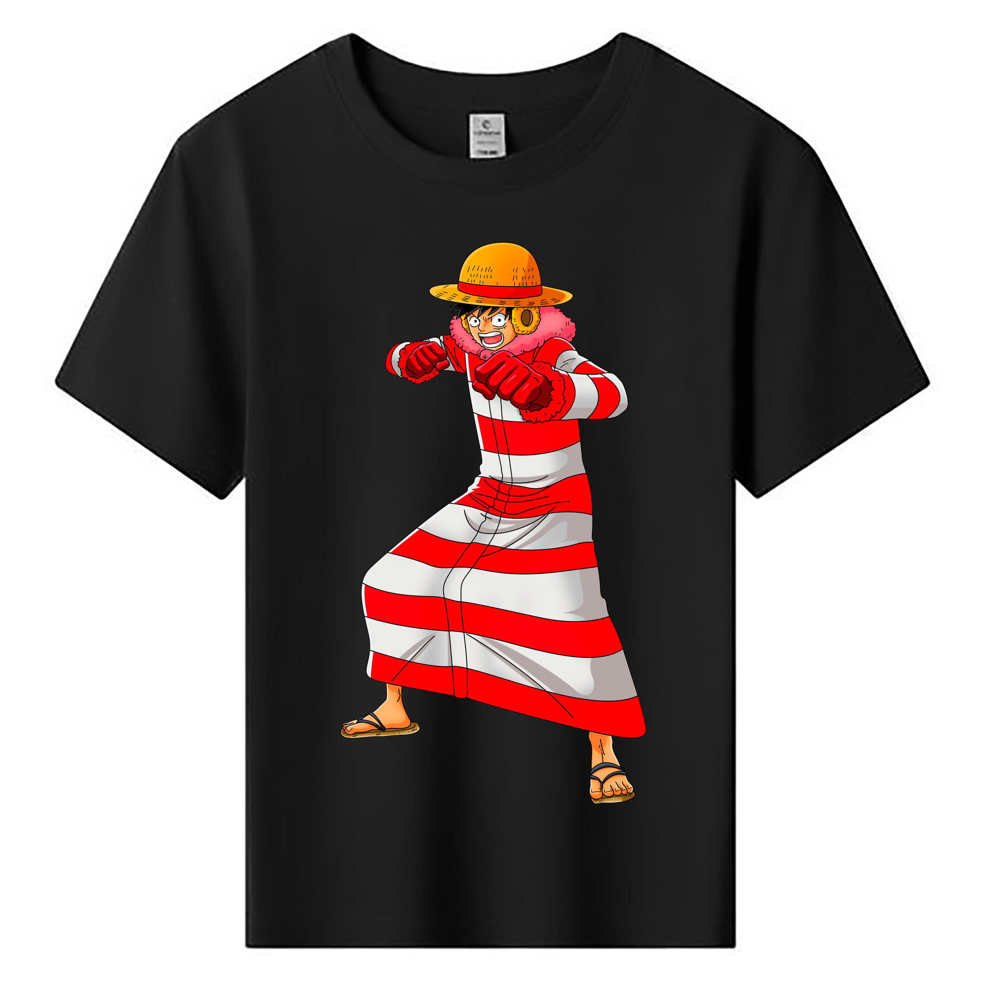 ワンピース モンキー・D・ルフィ ONE PIECE Monkey D. Luffy 綿100％キッズTシャツ（フロントプリント）