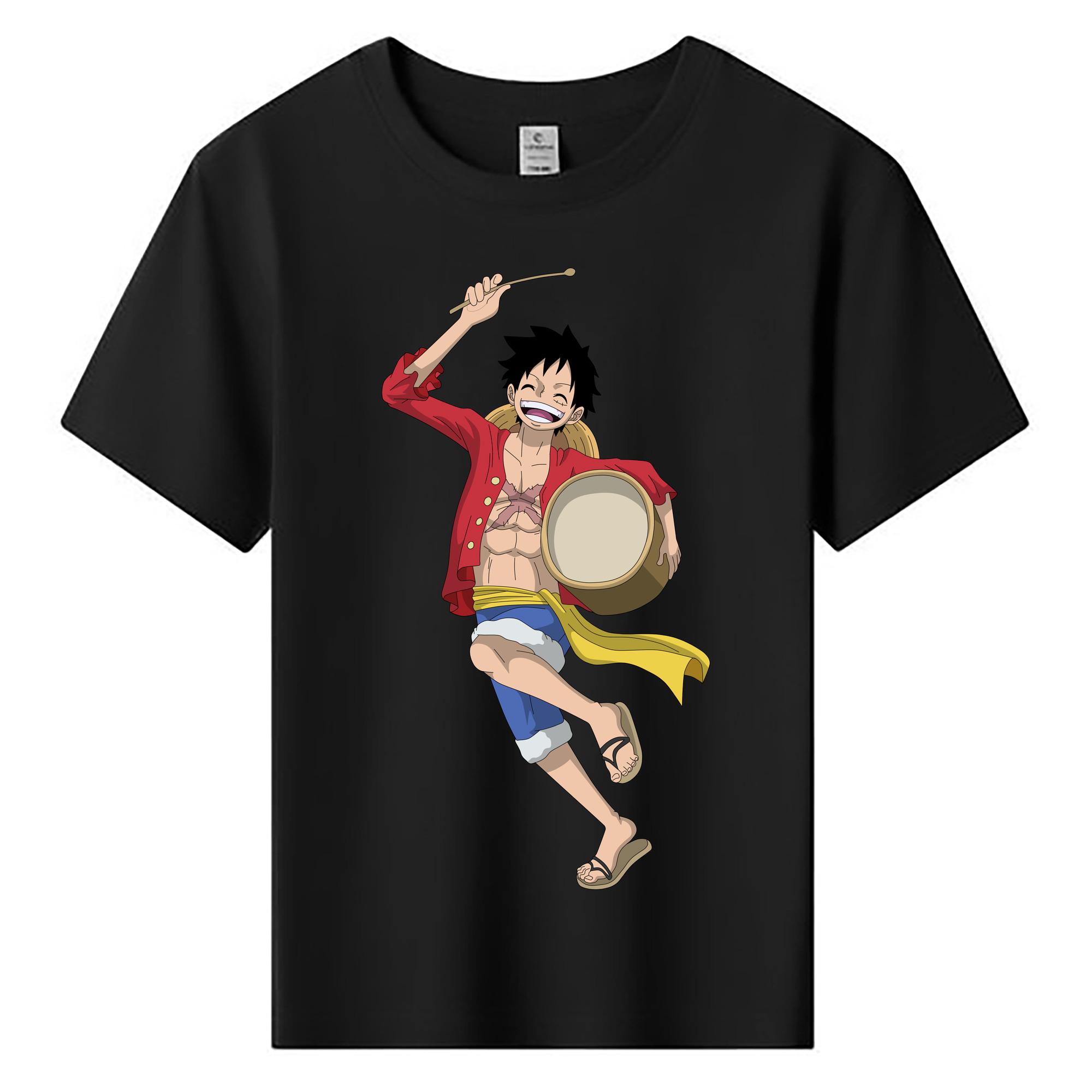 ワンピース モンキー・D・ルフィ ONE PIECE Monkey D. Luffy 綿100％キッズTシャツ（フロントプリント）
