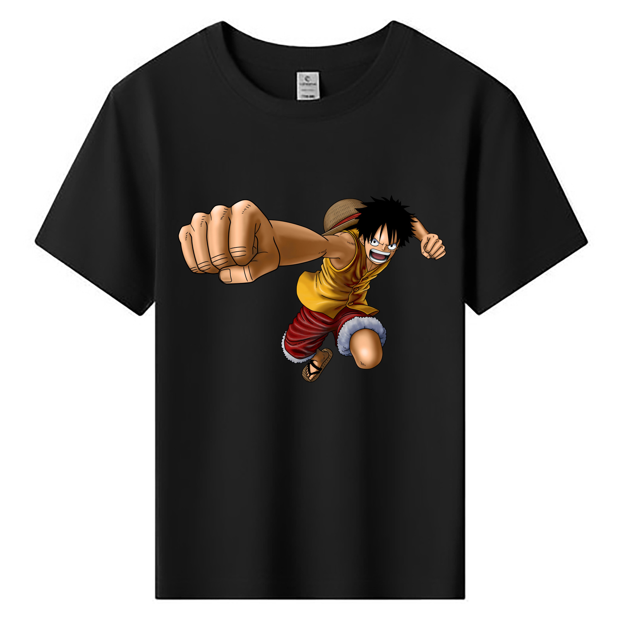 ワンピース モンキー・D・ルフィ ONE PIECE Monkey D. Luffy 綿100％キッズTシャツ（フロントプリント）