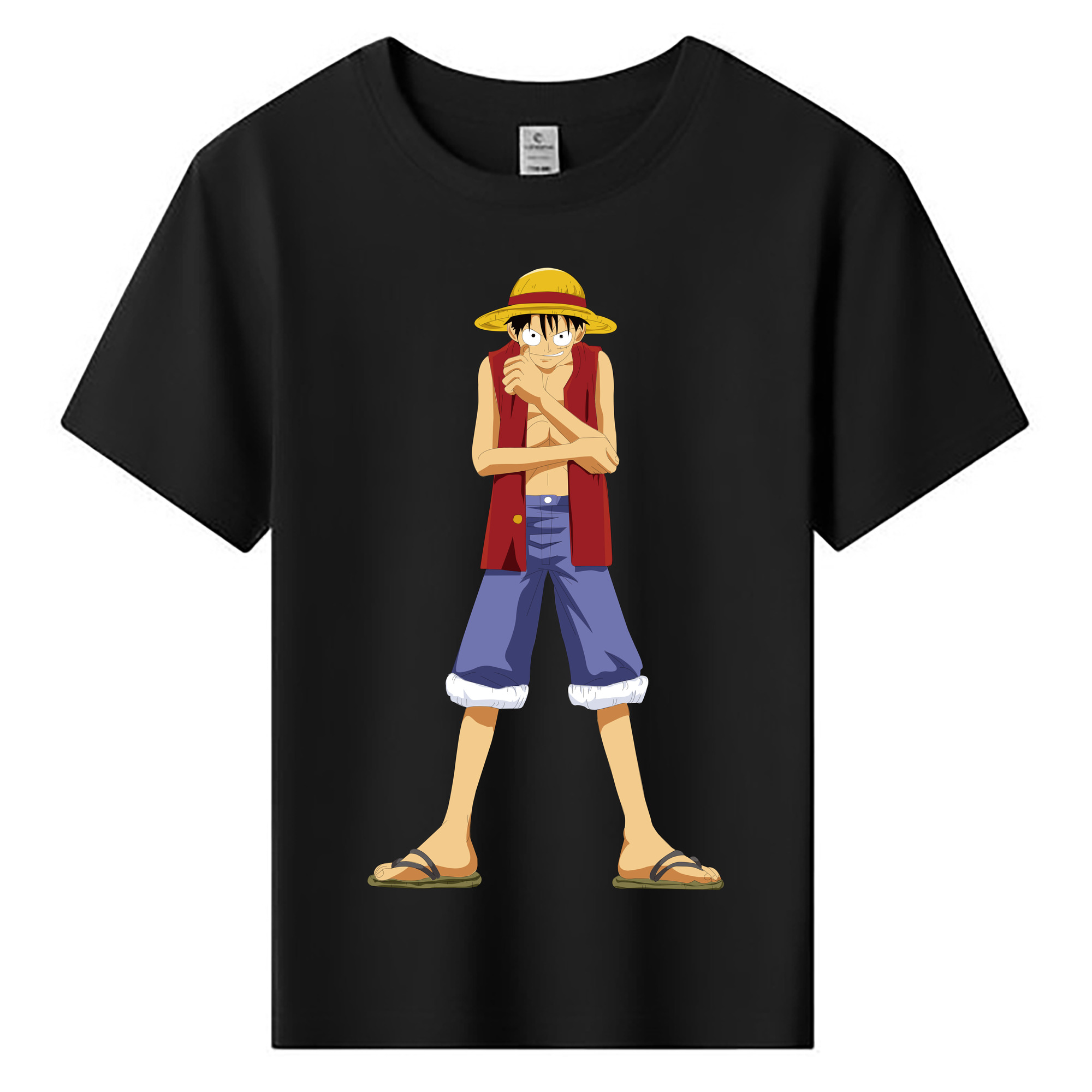 ワンピース モンキー・D・ルフィ ONE PIECE Monkey D. Luffy 綿100％キッズTシャツ（フロントプリント）