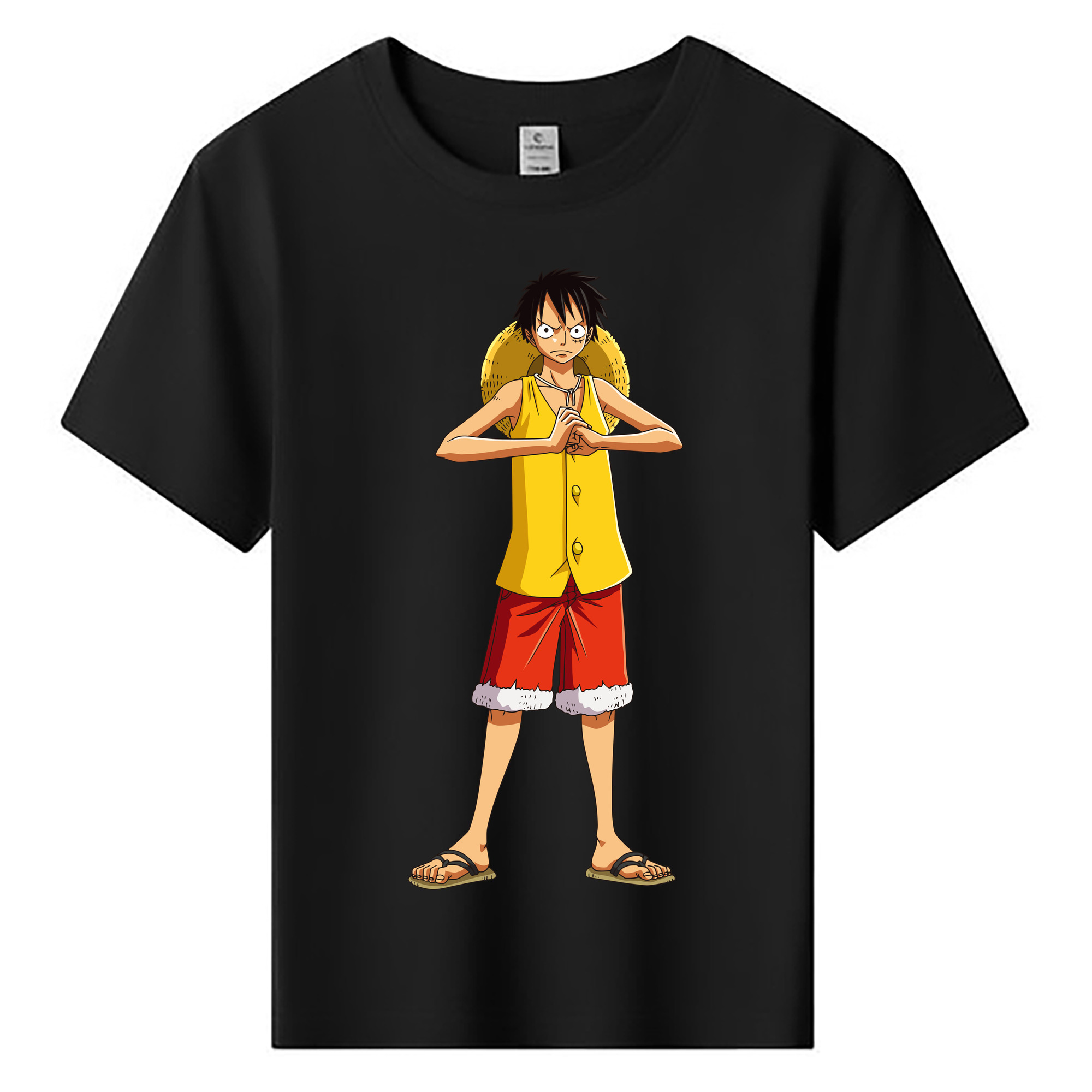 ワンピース モンキー・D・ルフィ ONE PIECE Monkey D. Luffy 綿100％キッズTシャツ（フロントプリント）