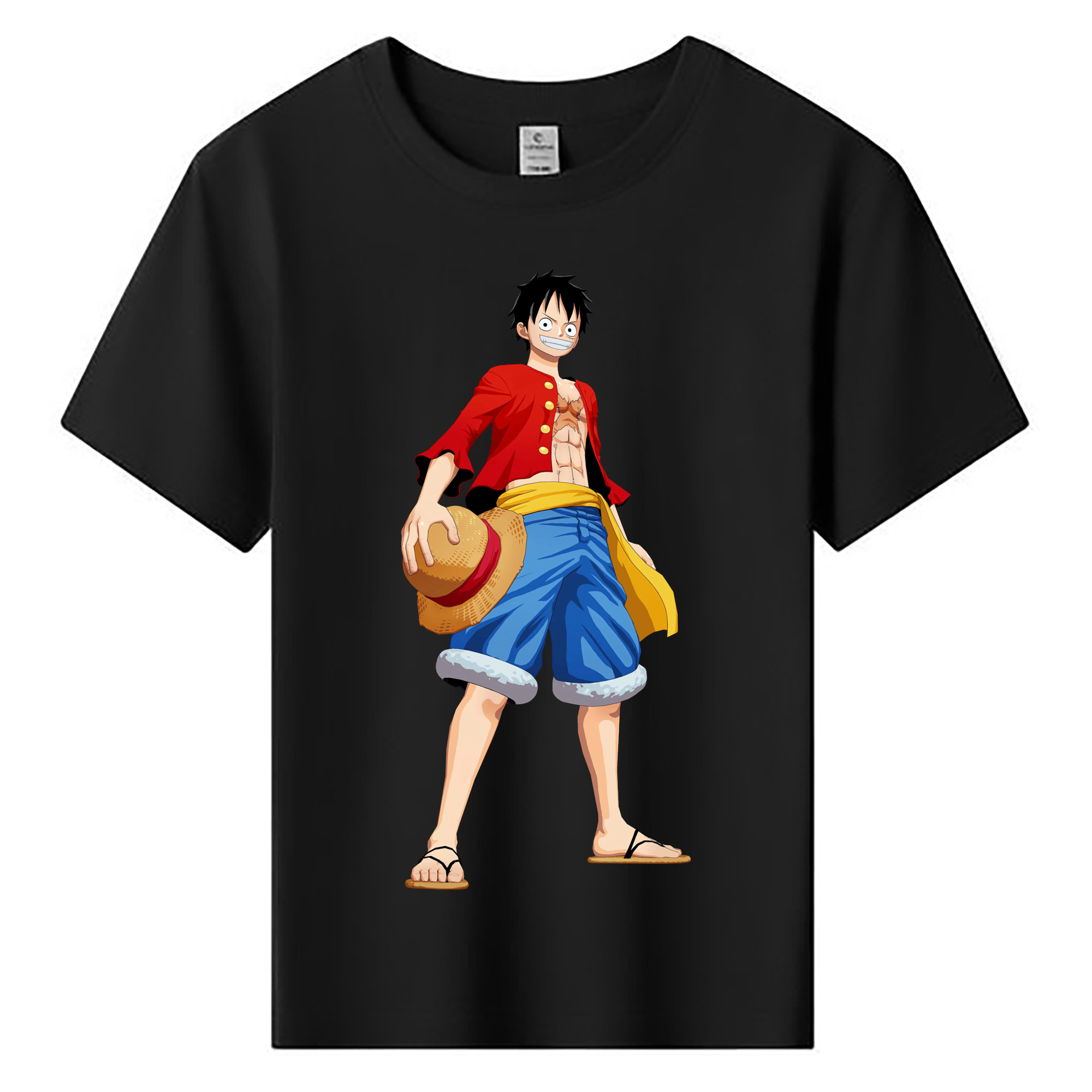ワンピース モンキー・D・ルフィ ONE PIECE Monkey D. Luffy 綿100％キッズTシャツ（フロントプリント）