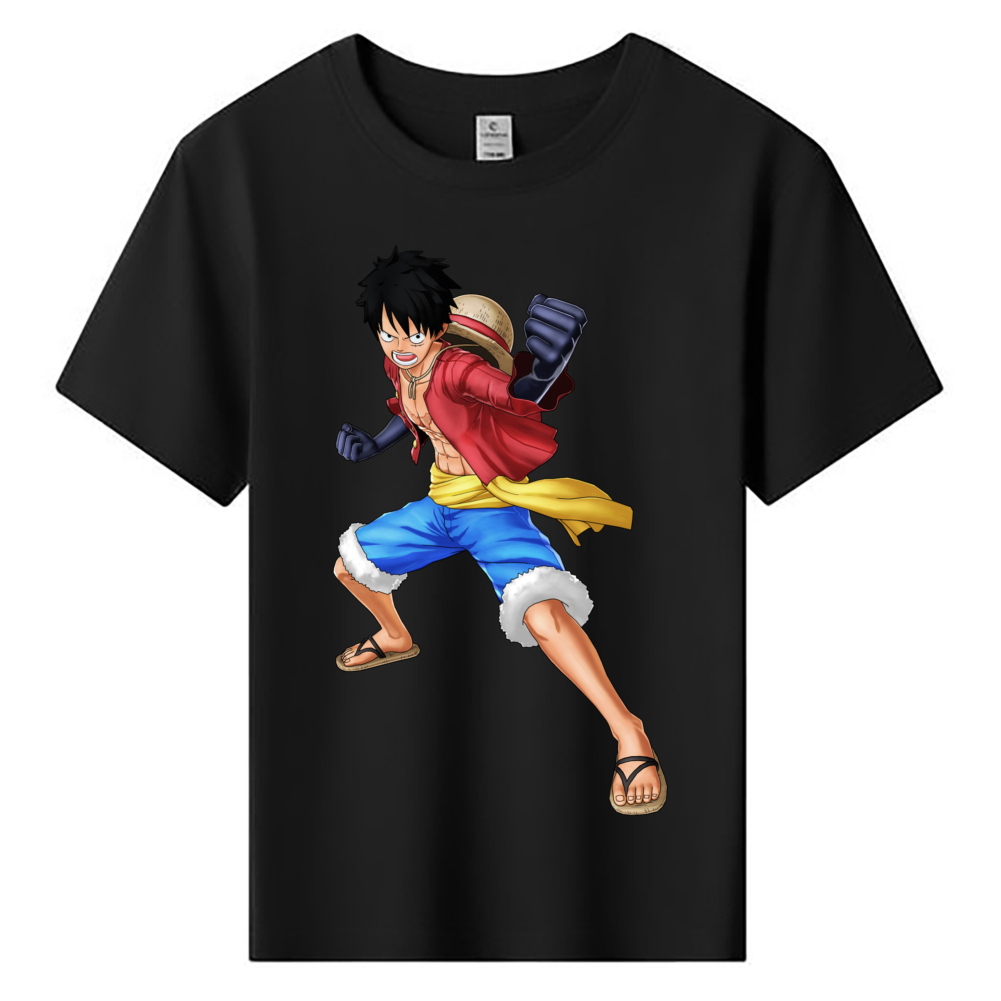 ワンピース モンキー・D・ルフィ ONE PIECE Monkey D. Luffy 綿100％キッズTシャツ（フロントプリント）