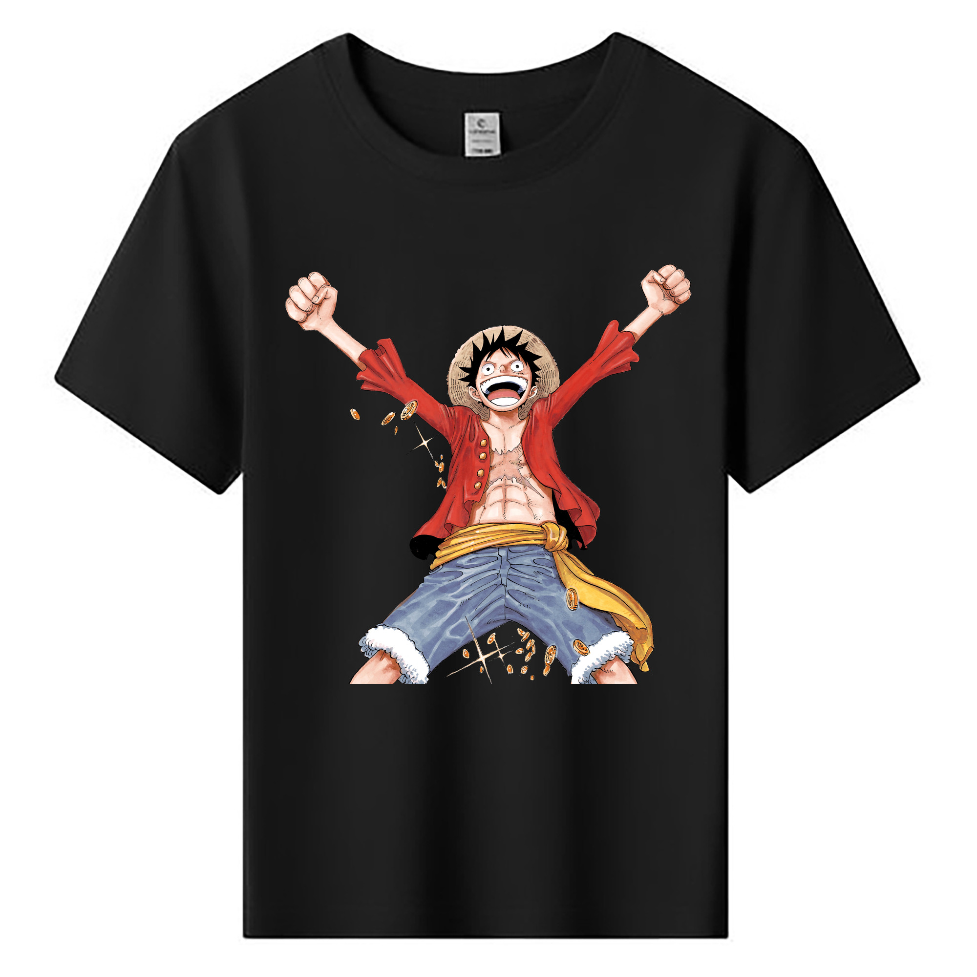 ワンピース モンキー・D・ルフィ ONE PIECE Monkey D. Luffy 綿100％キッズTシャツ（フロントプリント）