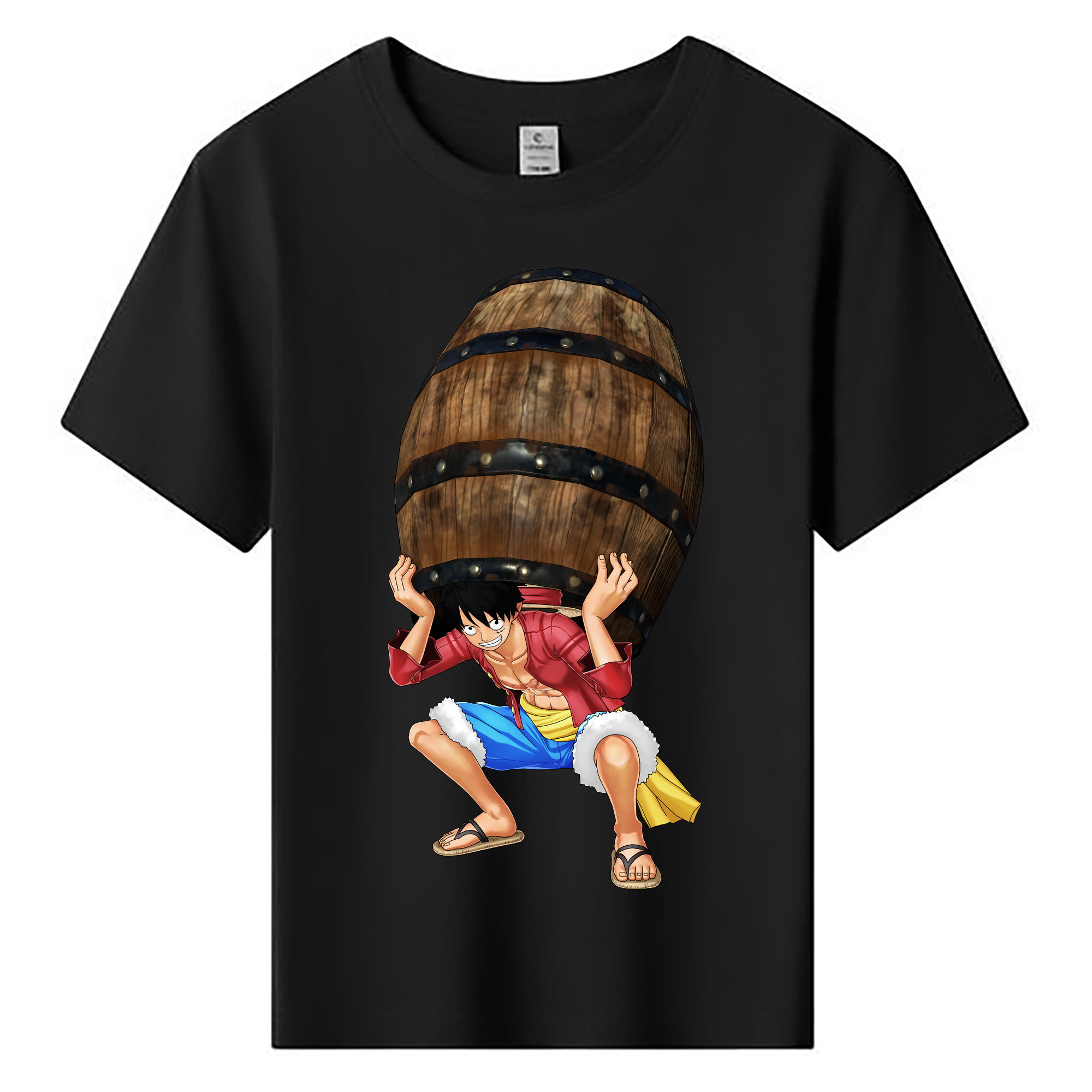 ワンピース モンキー・D・ルフィ ONE PIECE Monkey D. Luffy 綿100％キッズTシャツ（フロントプリント）