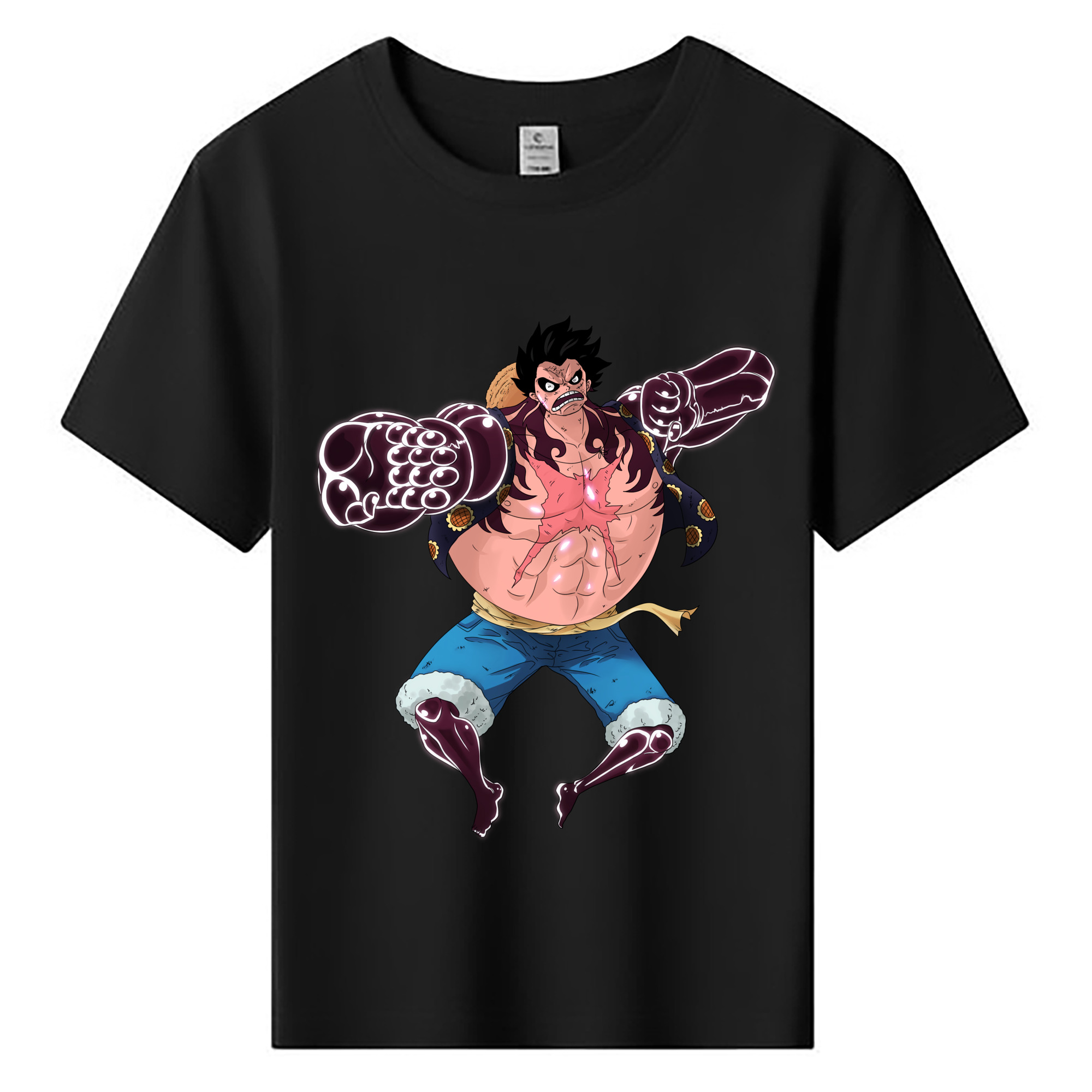 ワンピース モンキー・D・ルフィ ONE PIECE Monkey D. Luffy 綿100％キッズTシャツ（フロントプリント）