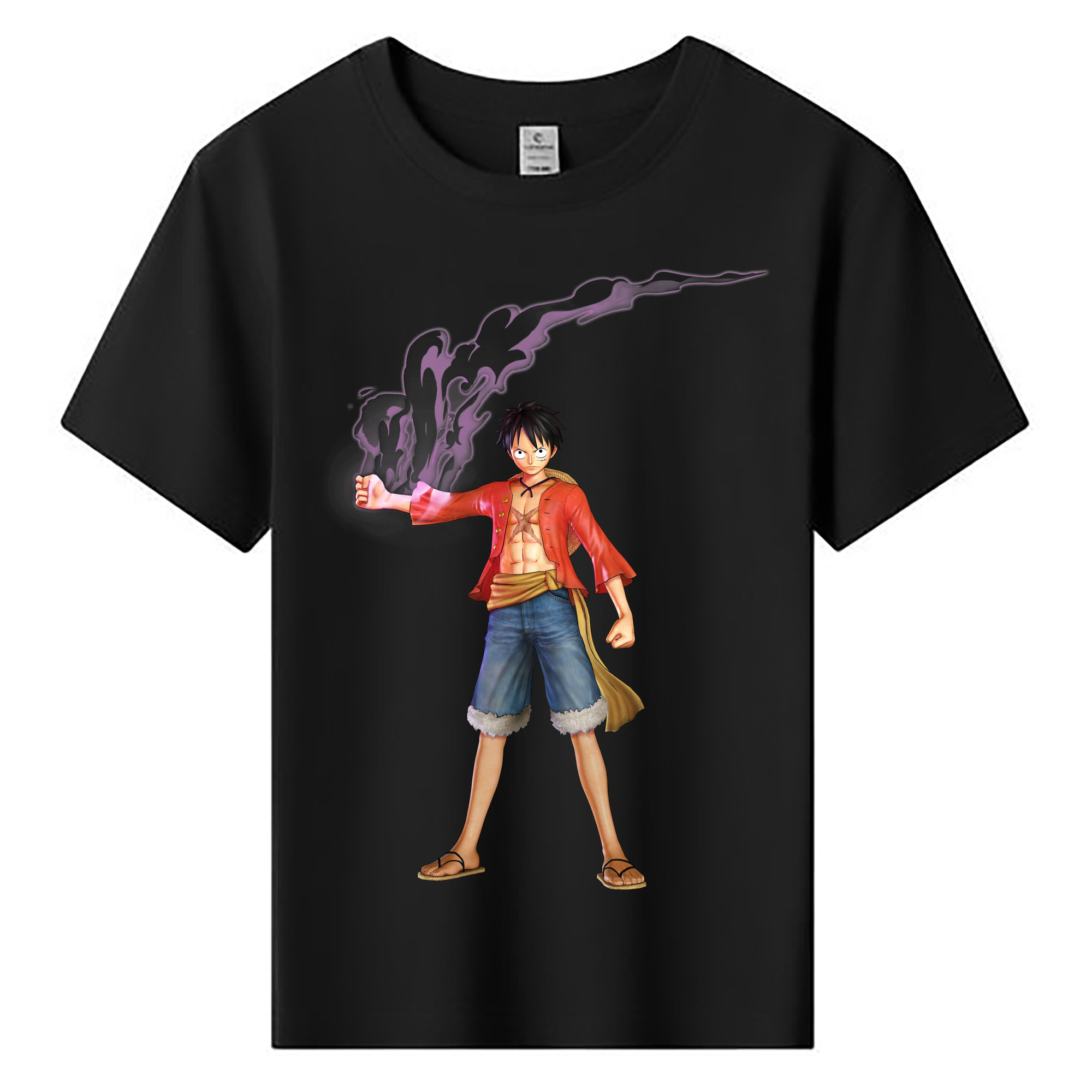 ワンピース モンキー・D・ルフィ ONE PIECE Monkey D. Luffy 綿100％キッズTシャツ（フロントプリント）