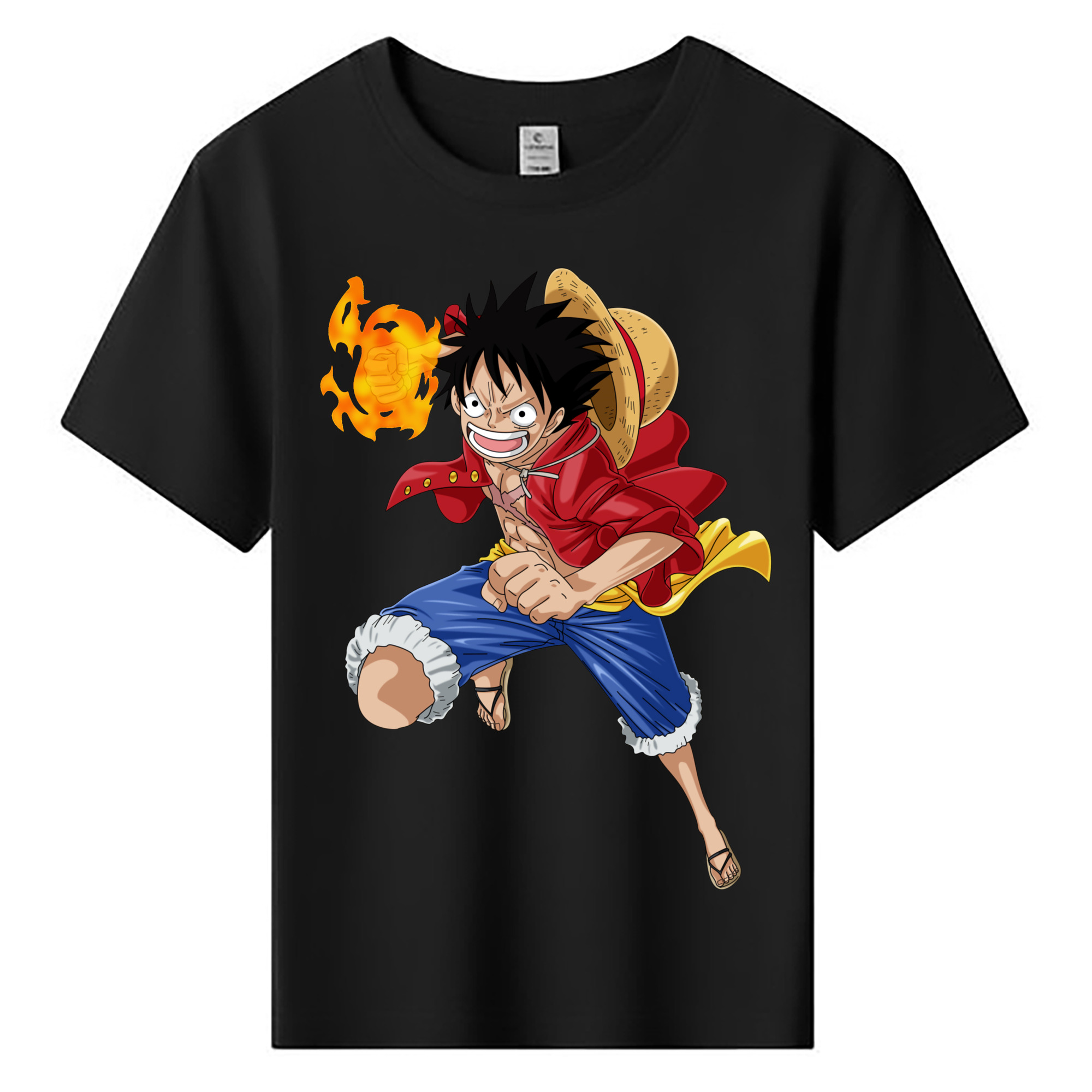 ワンピース モンキー・D・ルフィ ONE PIECE Monkey D. Luffy 綿100％キッズTシャツ（フロントプリント）
