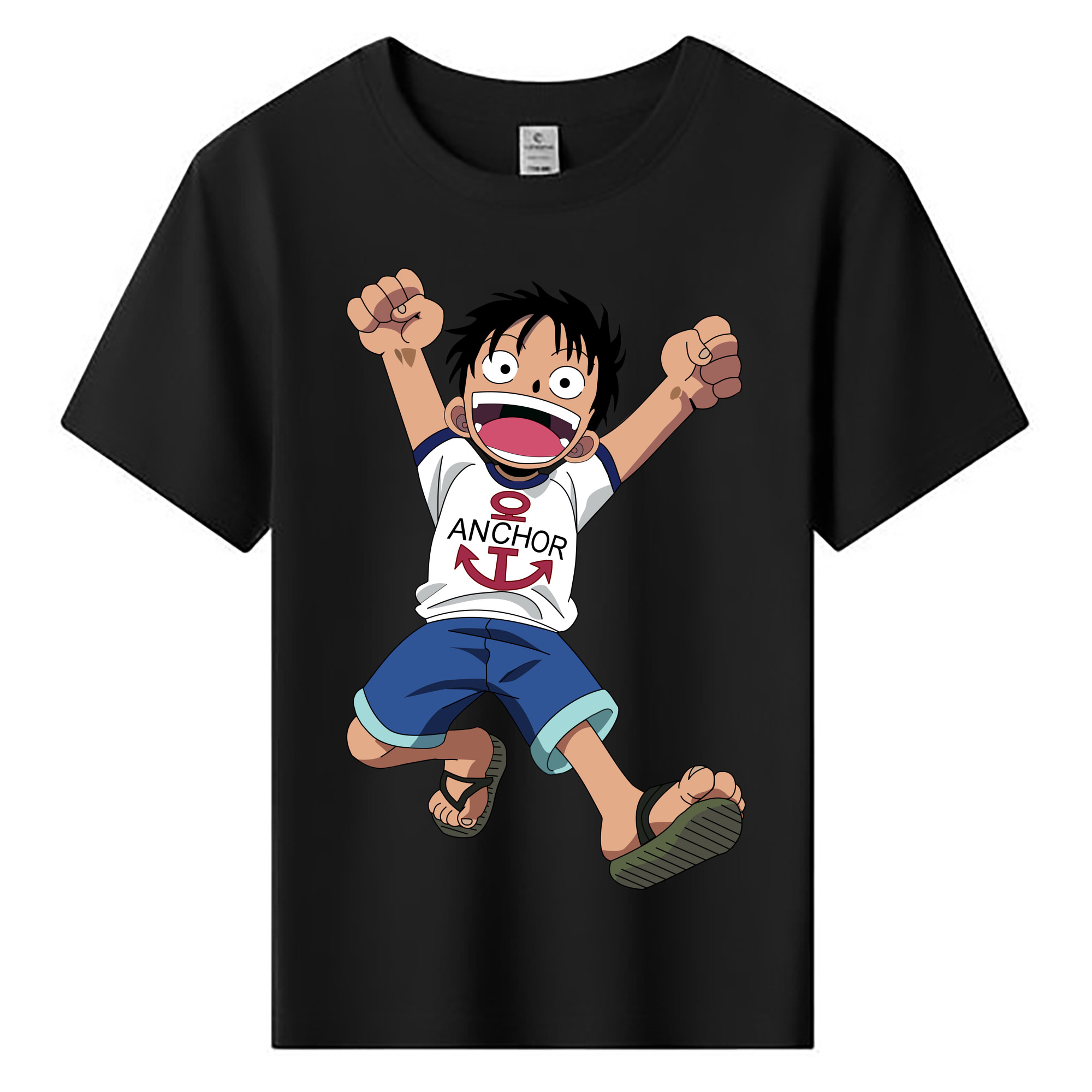 ワンピース モンキー・D・ルフィ ONE PIECE Monkey D. Luffy 綿100％キッズTシャツ（フロントプリント）