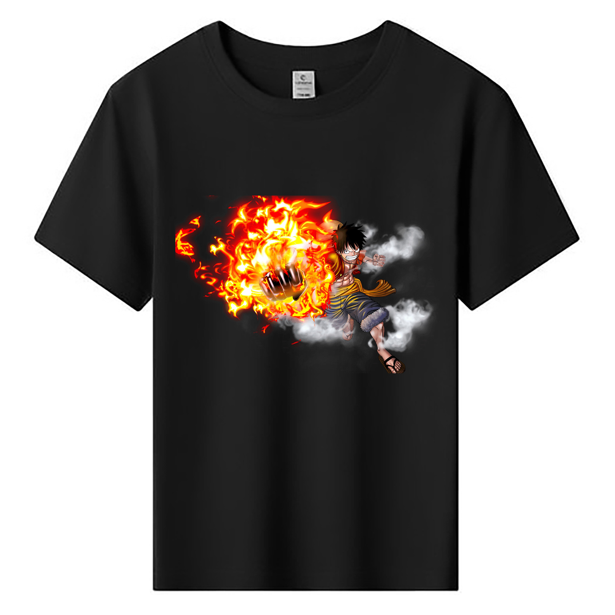 ワンピース モンキー・D・ルフィ ONE PIECE Monkey D. Luffy 綿100％キッズTシャツ（フロントプリント）