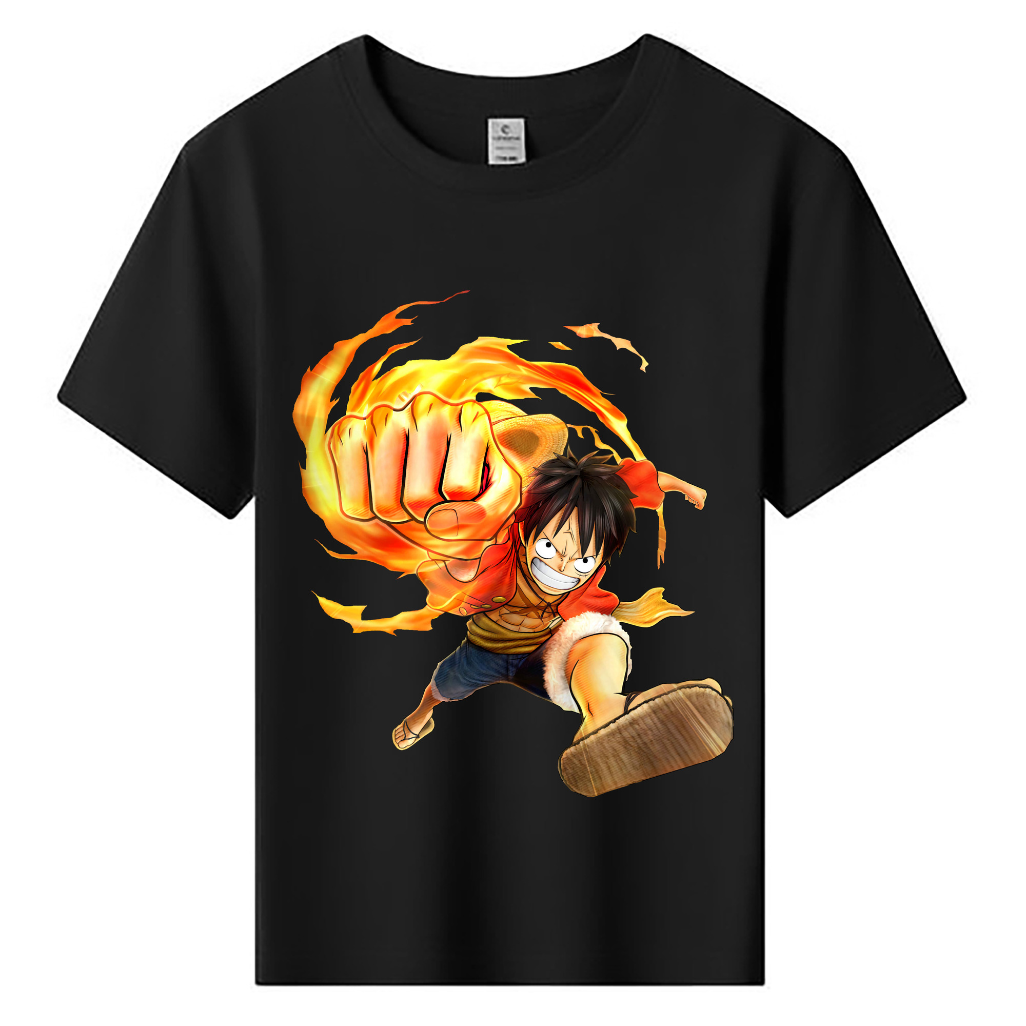 ワンピース モンキー・D・ルフィ ONE PIECE Monkey D. Luffy 綿100％キッズTシャツ（フロントプリント）