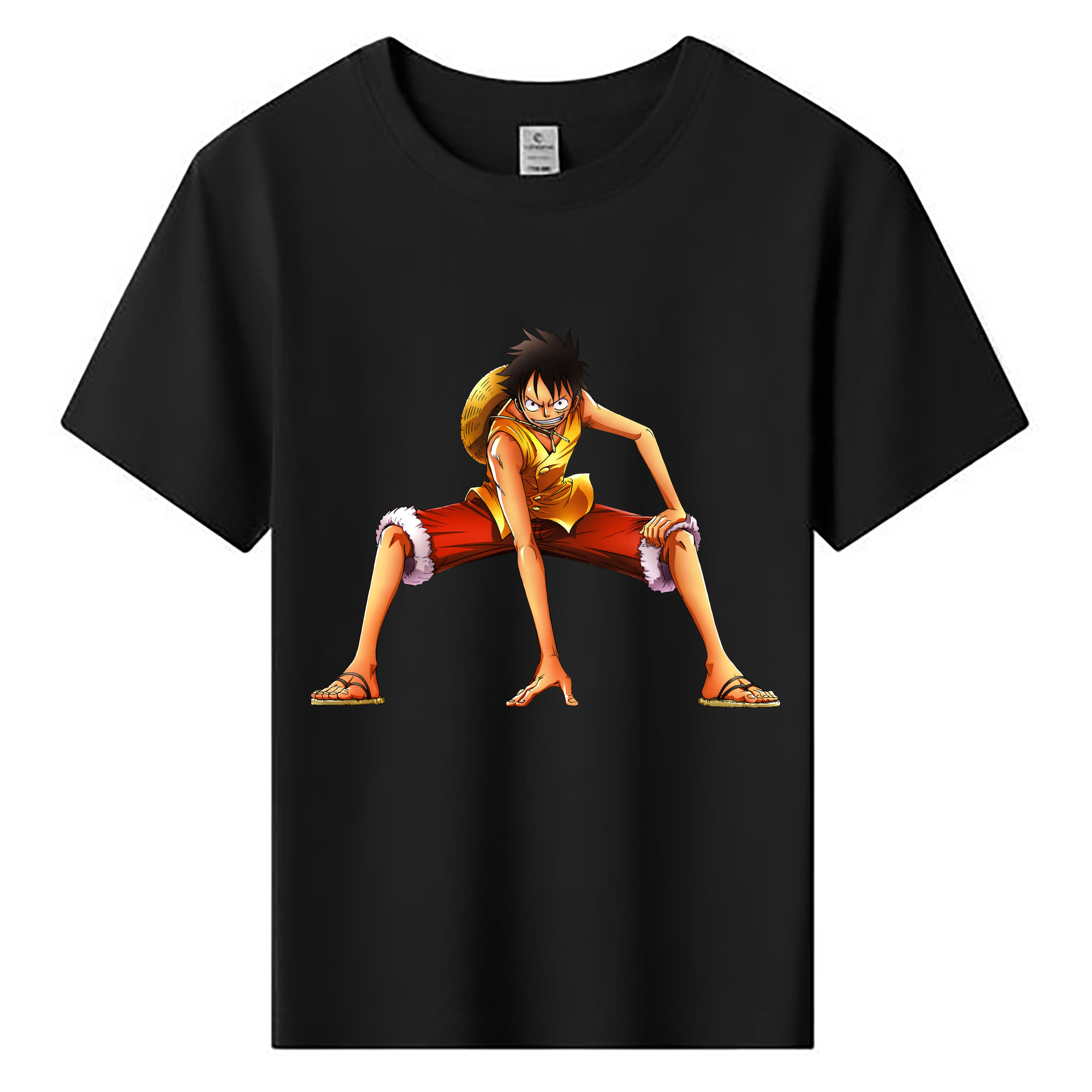 ワンピース モンキー・D・ルフィ ONE PIECE Monkey D. Luffy 綿100％キッズTシャツ（フロントプリント）