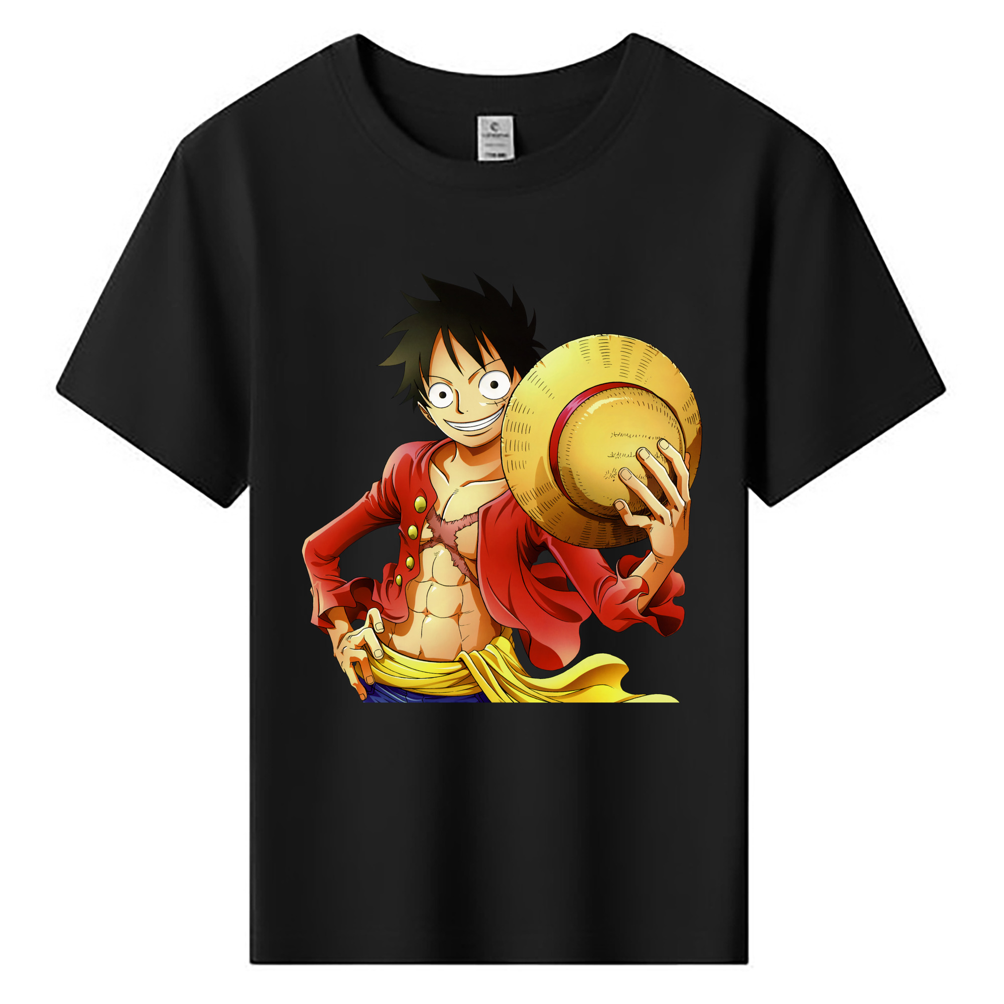 ワンピース モンキー・D・ルフィ ONE PIECE Monkey D. Luffy 綿100％キッズTシャツ（フロントプリント）
