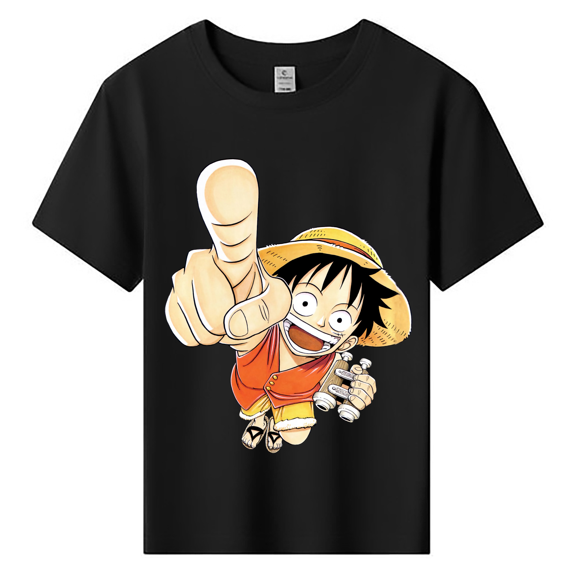 ワンピース モンキー・D・ルフィ ONE PIECE Monkey D. Luffy 綿100％キッズTシャツ（フロントプリント）