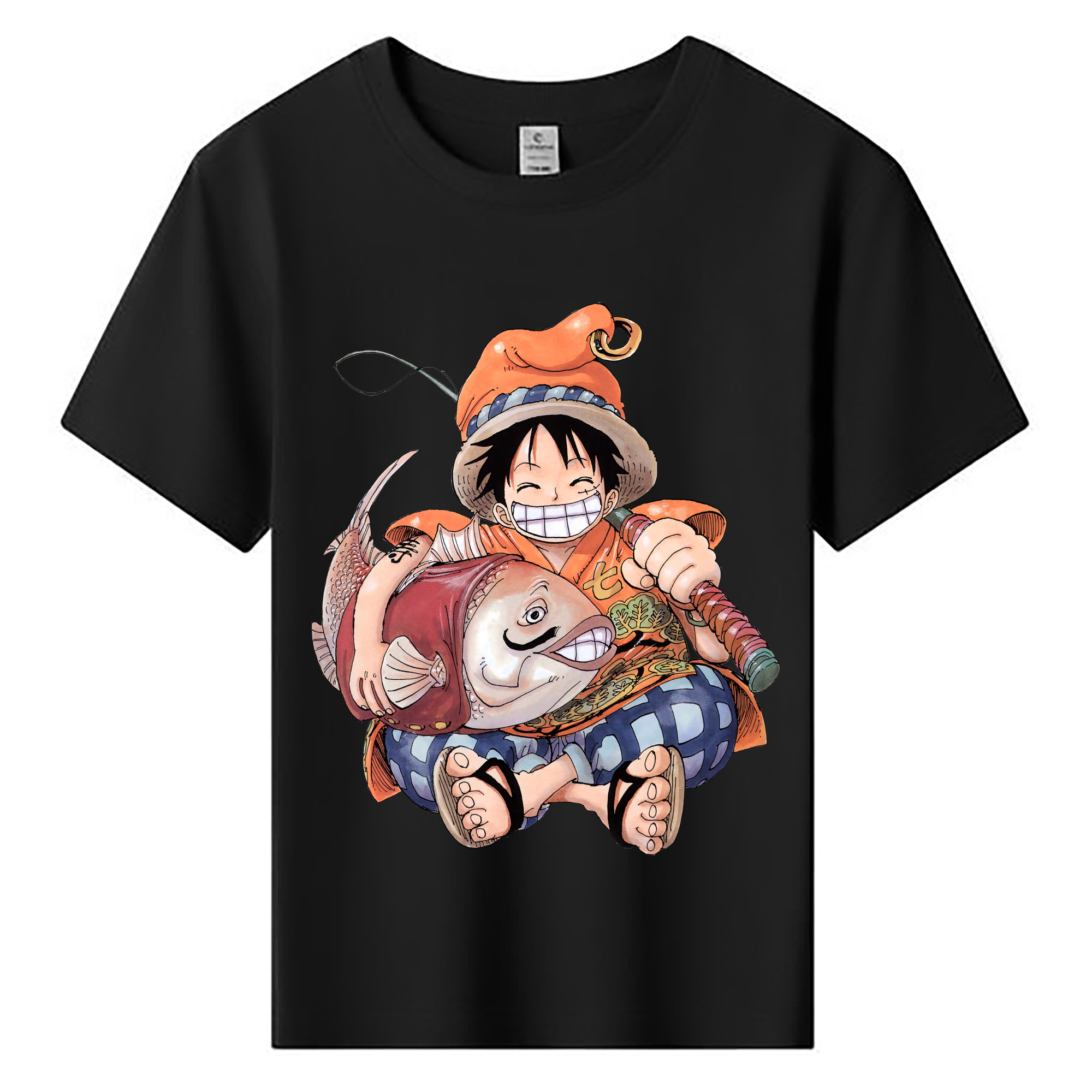 ワンピース モンキー・D・ルフィ ONE PIECE Monkey D. Luffy 綿100％キッズTシャツ（フロントプリント）